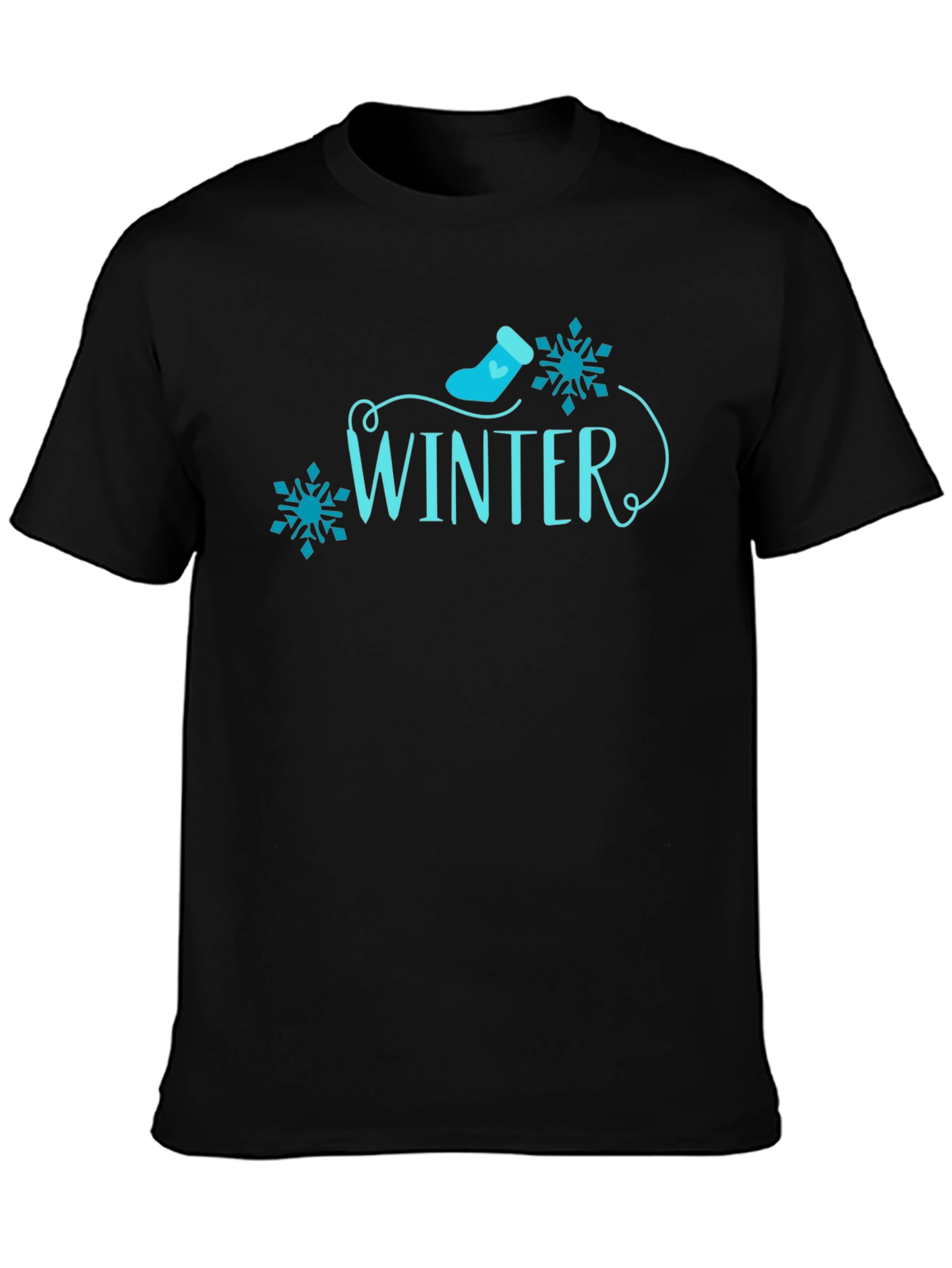 Winter Holiday Graphic Tee - Black