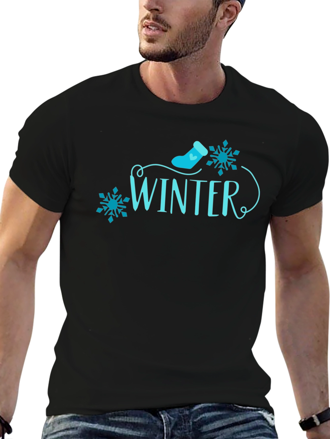 Winter Holiday Graphic Tee - Black