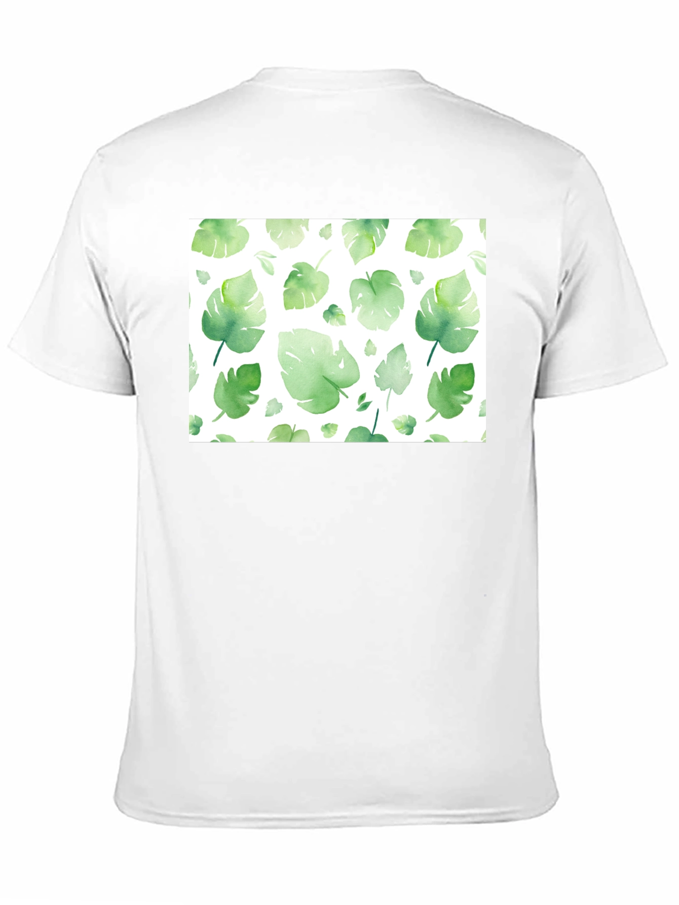 Tropical Leaf Print Black T-Shirt