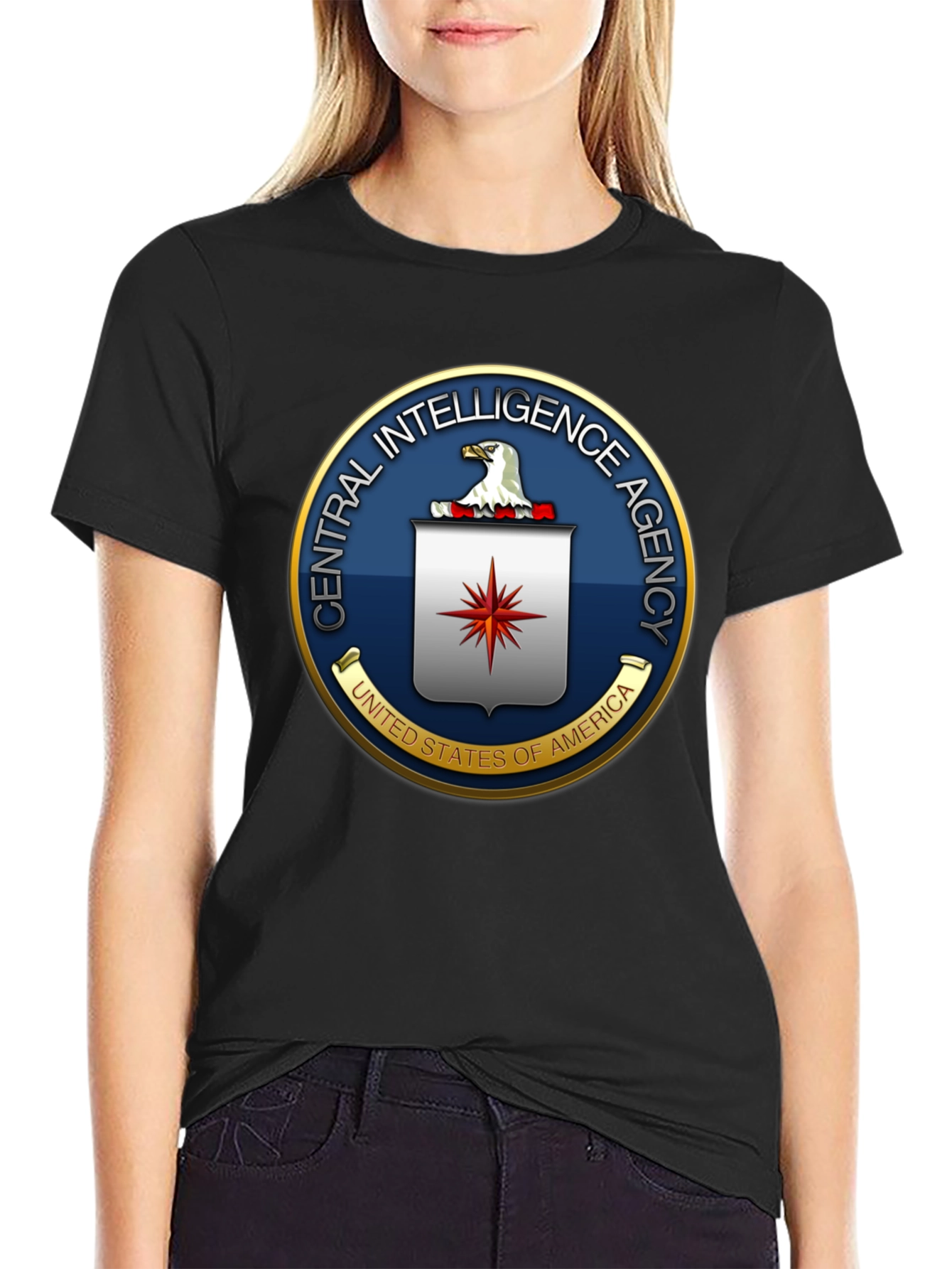 CIA Logo Graphic T-Shirt - Black