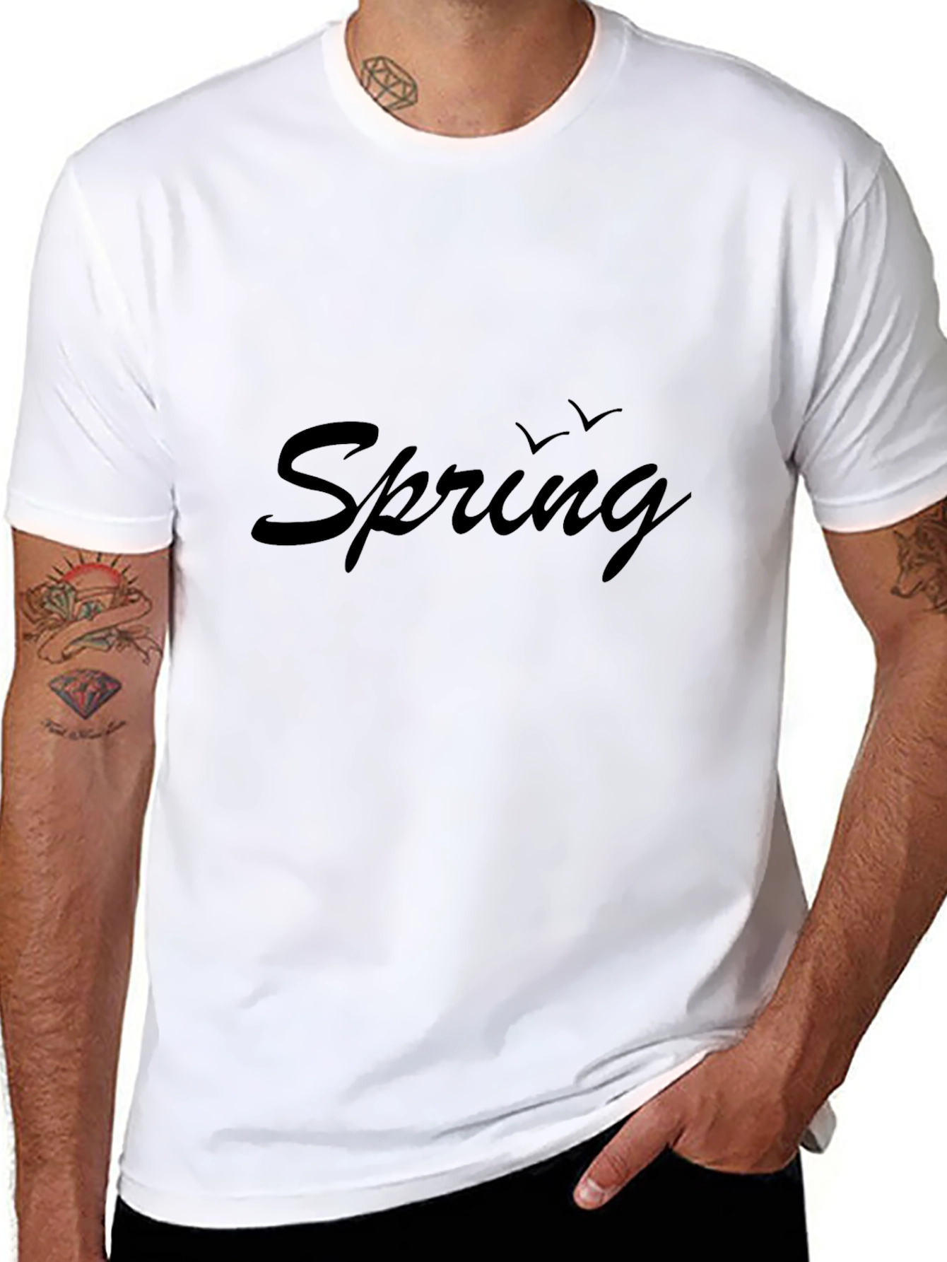 Spring Tee: Black Graphic T-Shirt