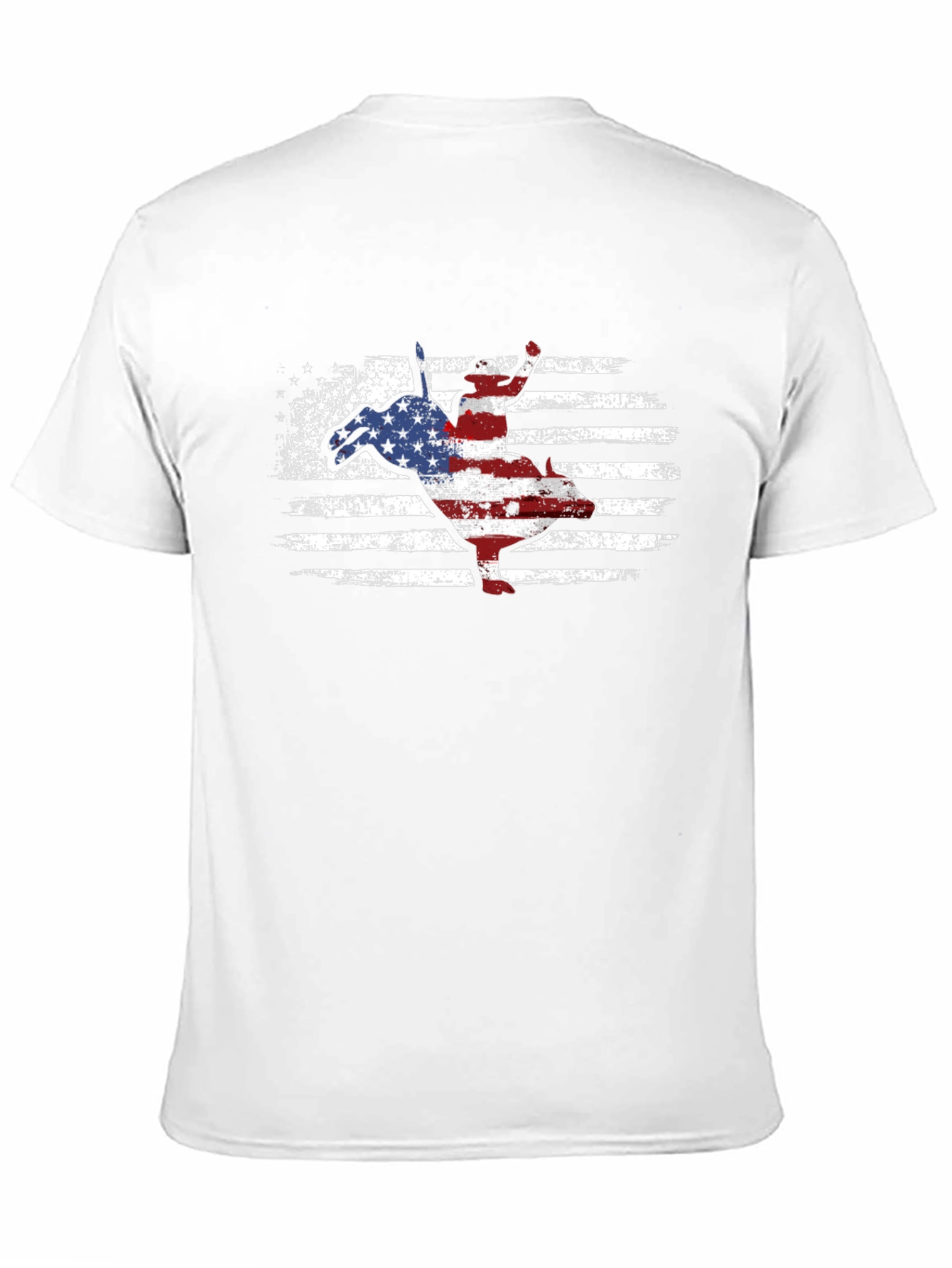 American Flag Bull Riding T-Shirt