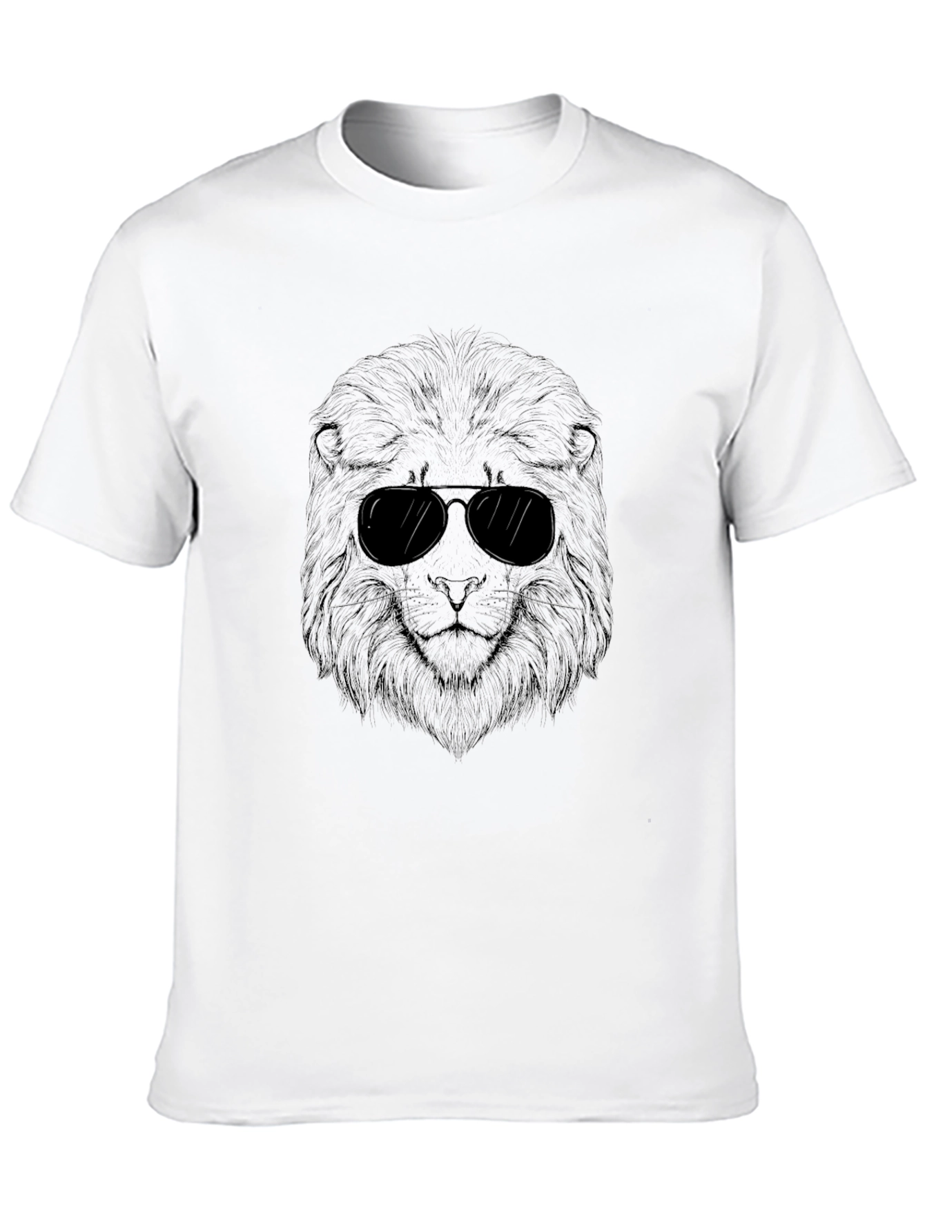 Cool Lion Graphic Tee - Black Crew Neck