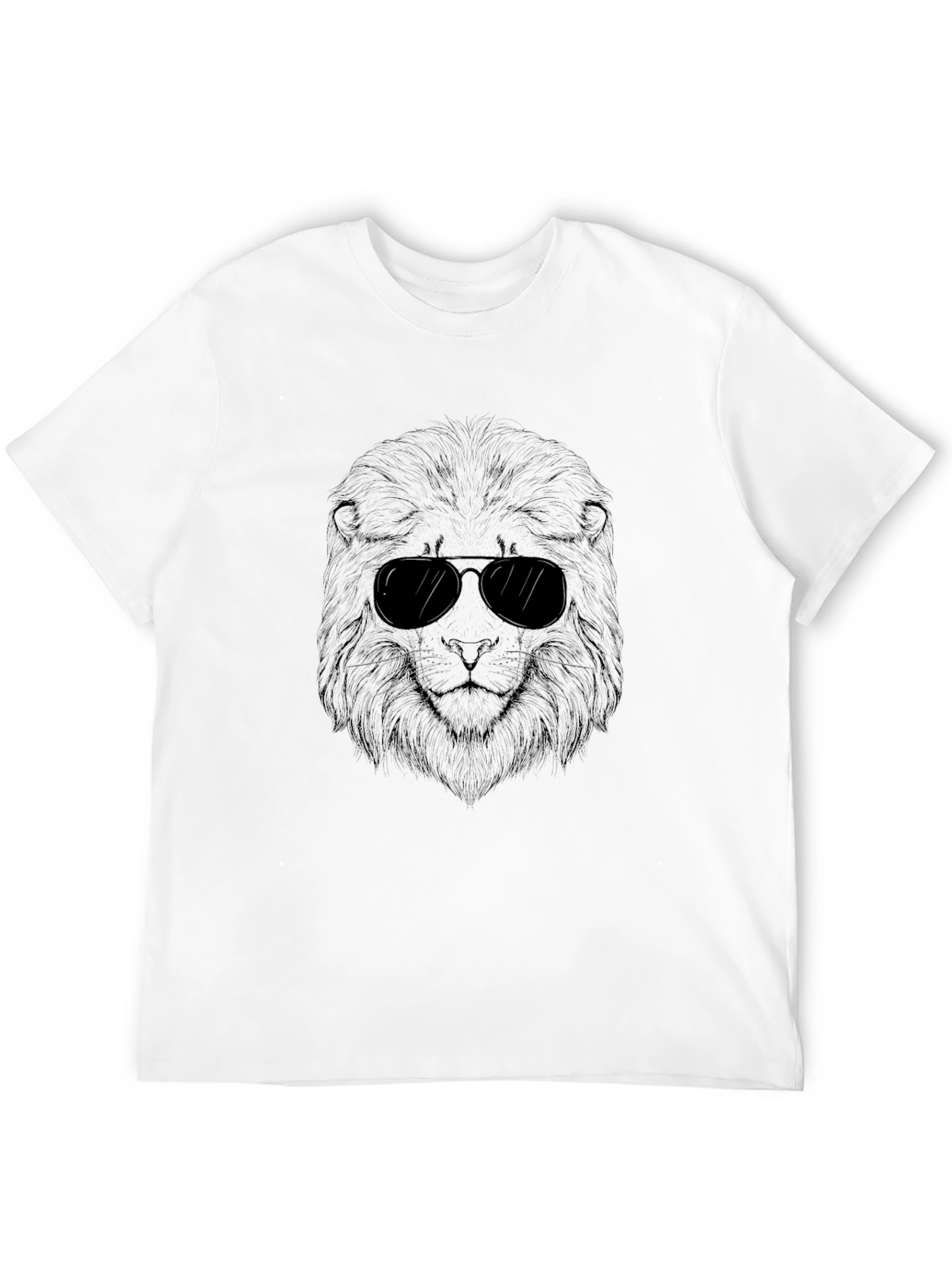Cool Lion Graphic Tee - Black Crew Neck