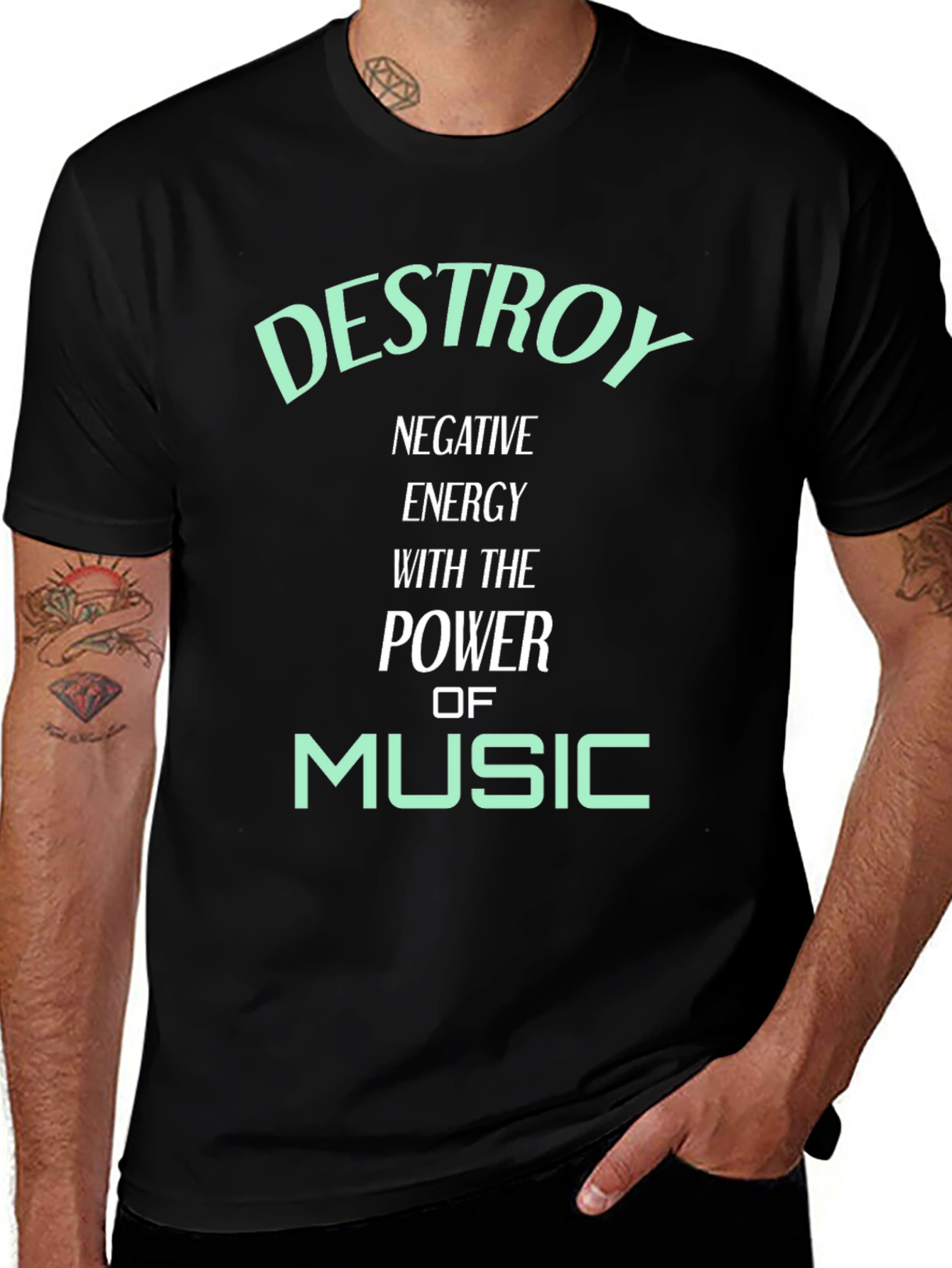 Destroy Negative Energy Music Graphic Tee