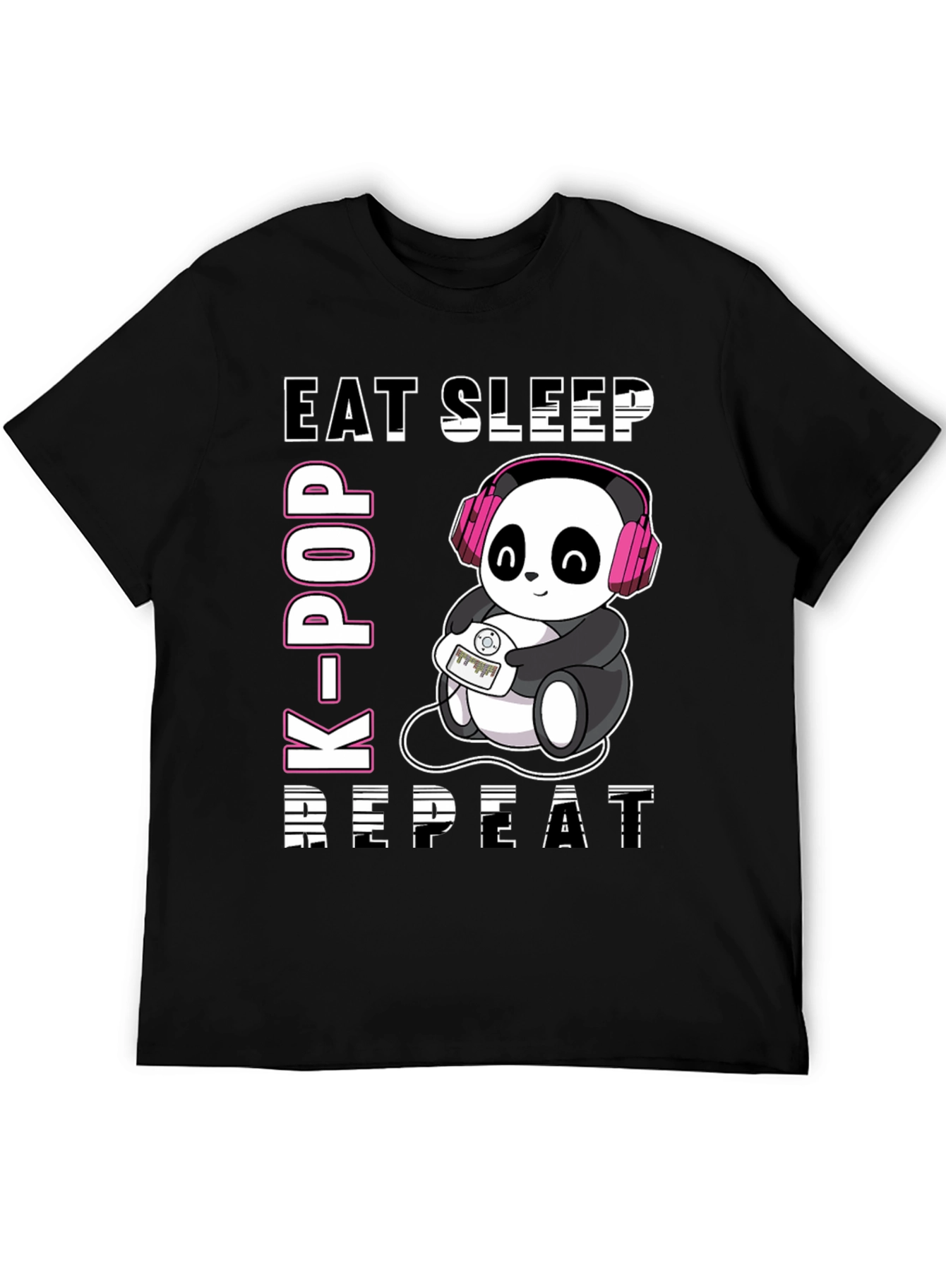 Eat Sleep K-Pop Repeat Panda T-Shirt