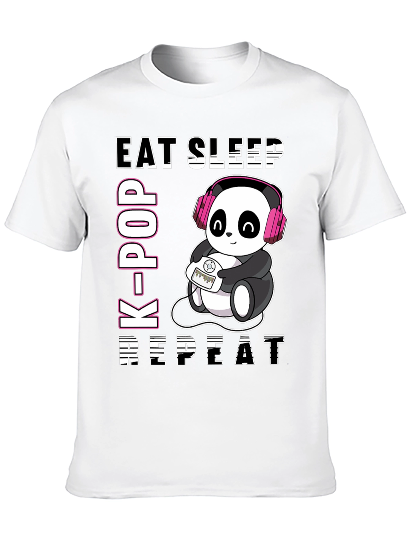 Eat Sleep K-Pop Repeat Panda T-Shirt