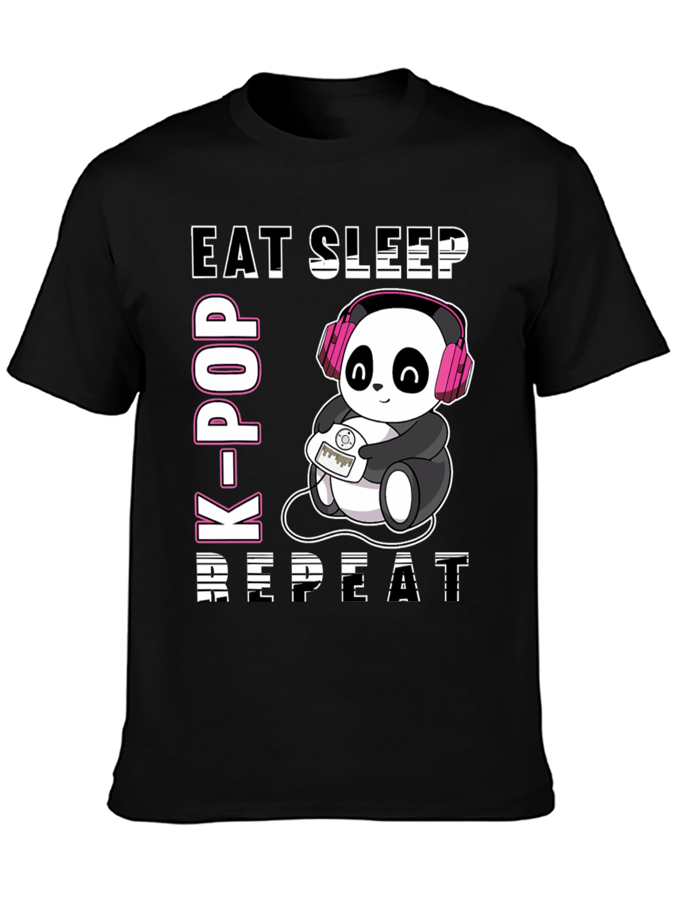 Eat Sleep K-Pop Repeat Panda T-Shirt