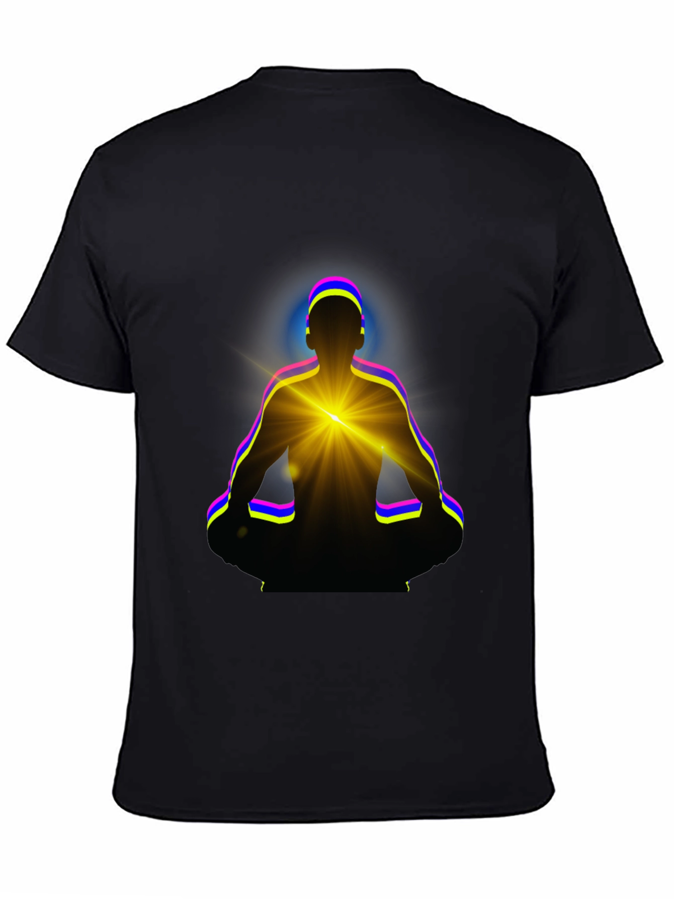Zen Meditation Graphic Tee - Black Cotton T-Shirt