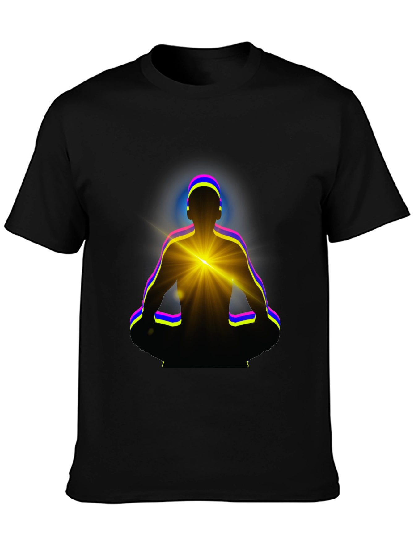 Zen Meditation Graphic Tee - Black Cotton T-Shirt