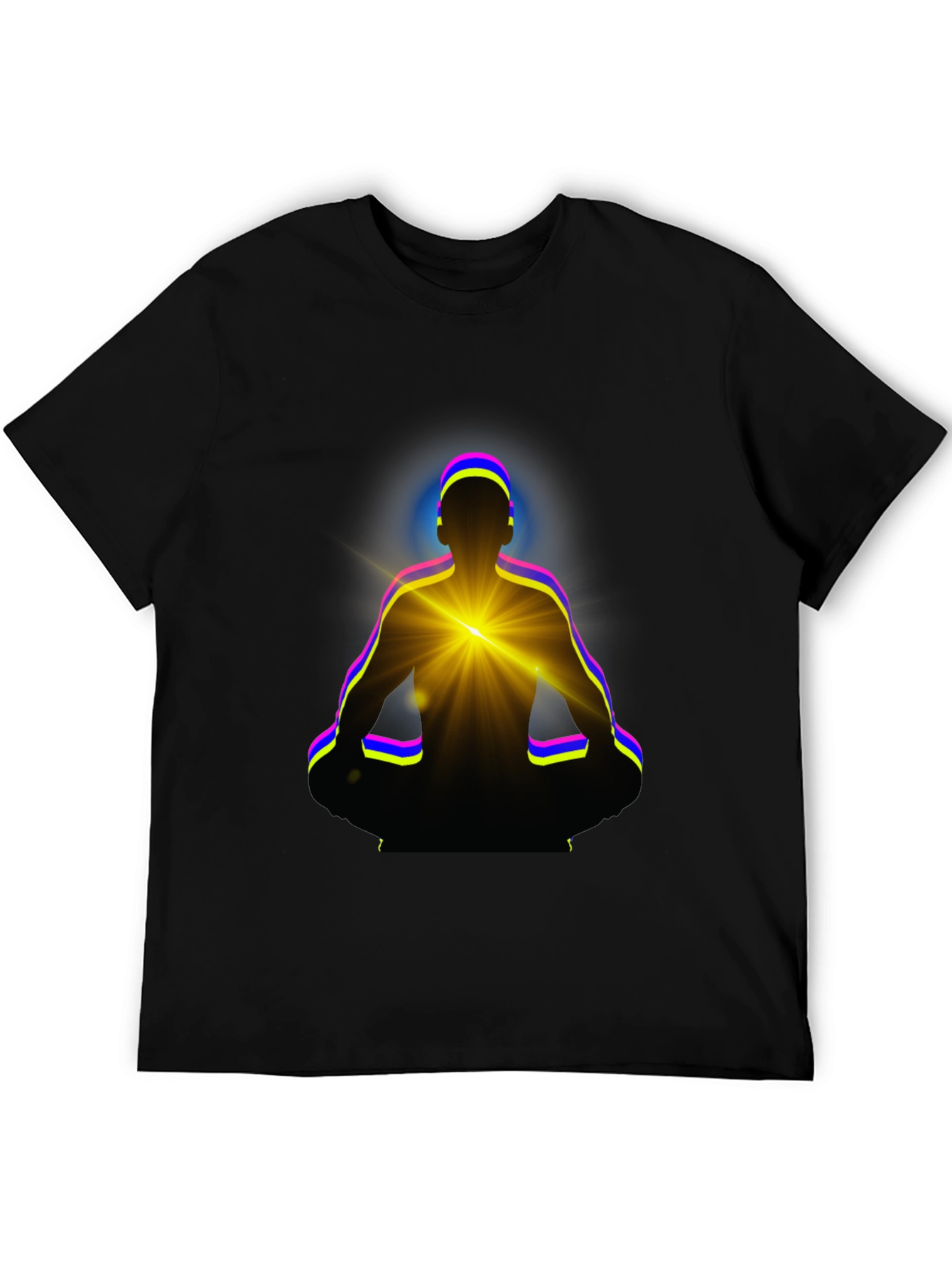 Zen Meditation Graphic Tee - Black Cotton T-Shirt