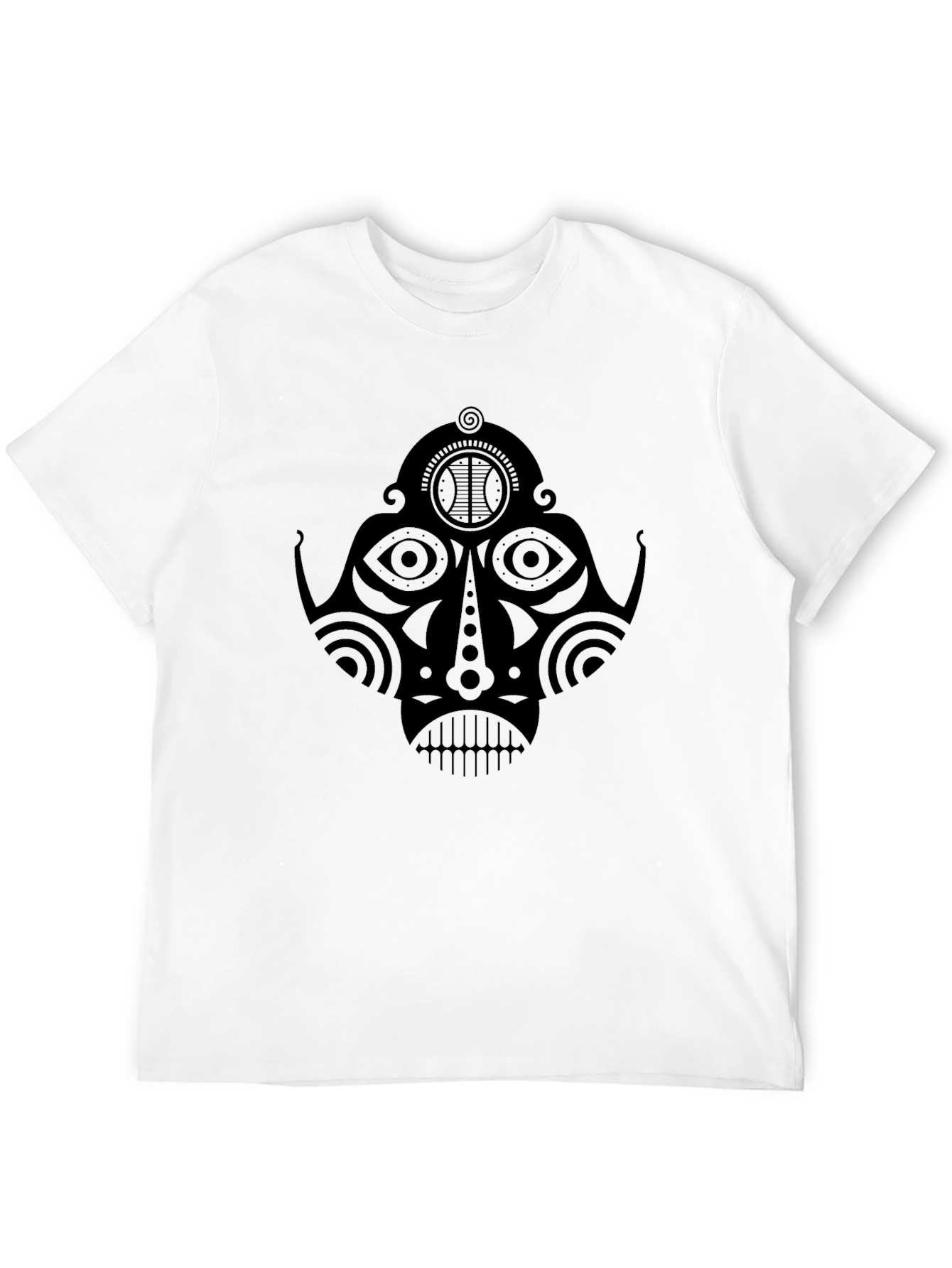 Tribal Mask Graphic Black T-Shirt