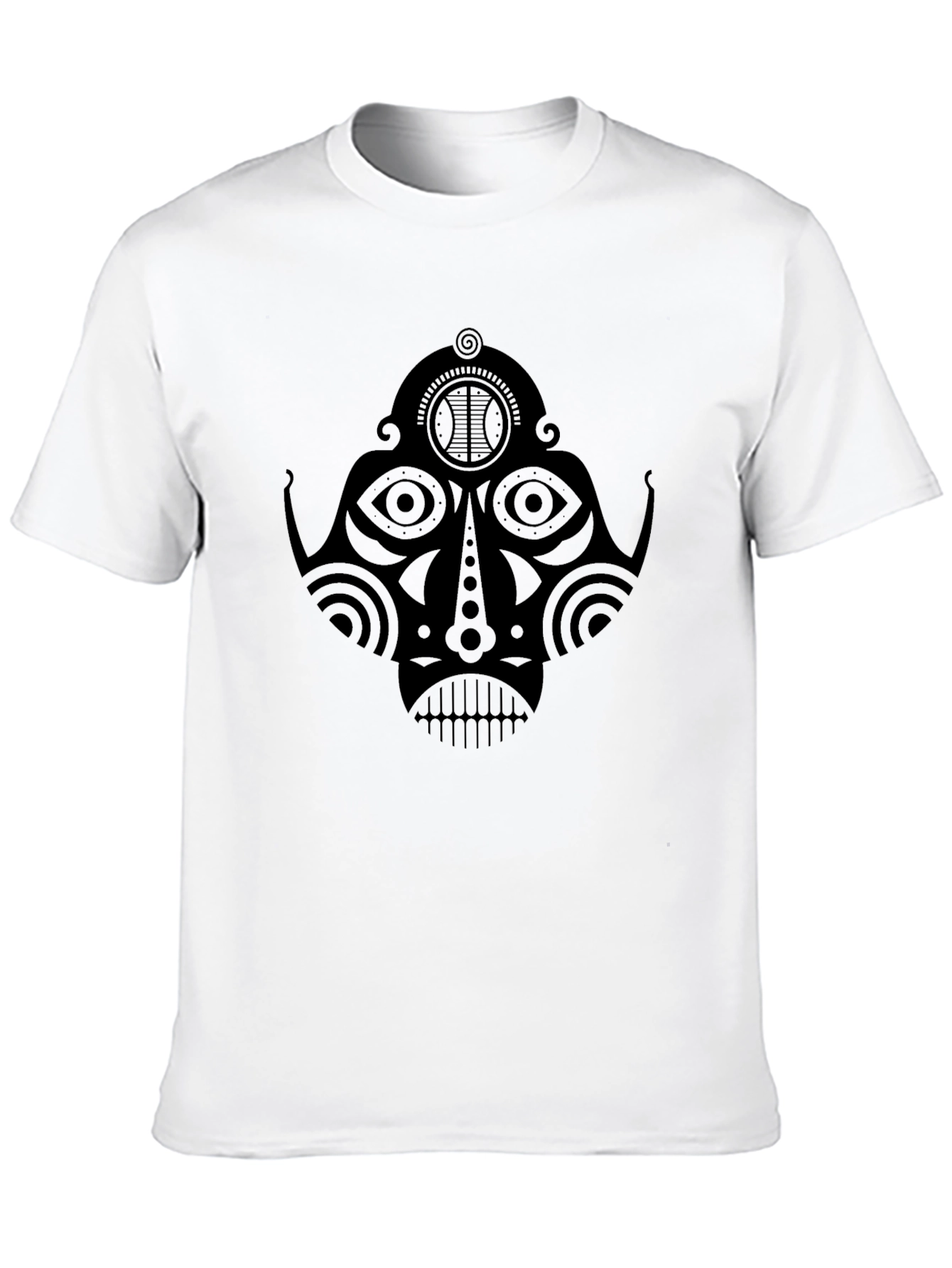 Tribal Mask Graphic Black T-Shirt