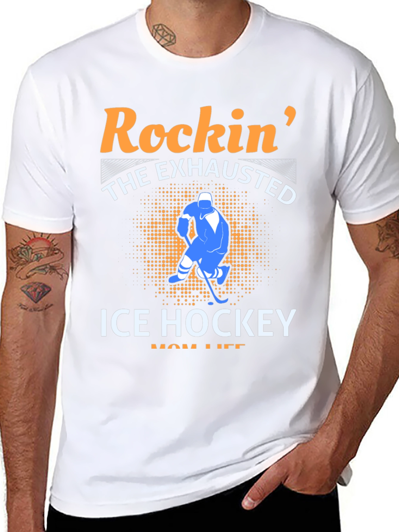 Rockin The Exhausted Ice Hockey Mom Life T-Shirt