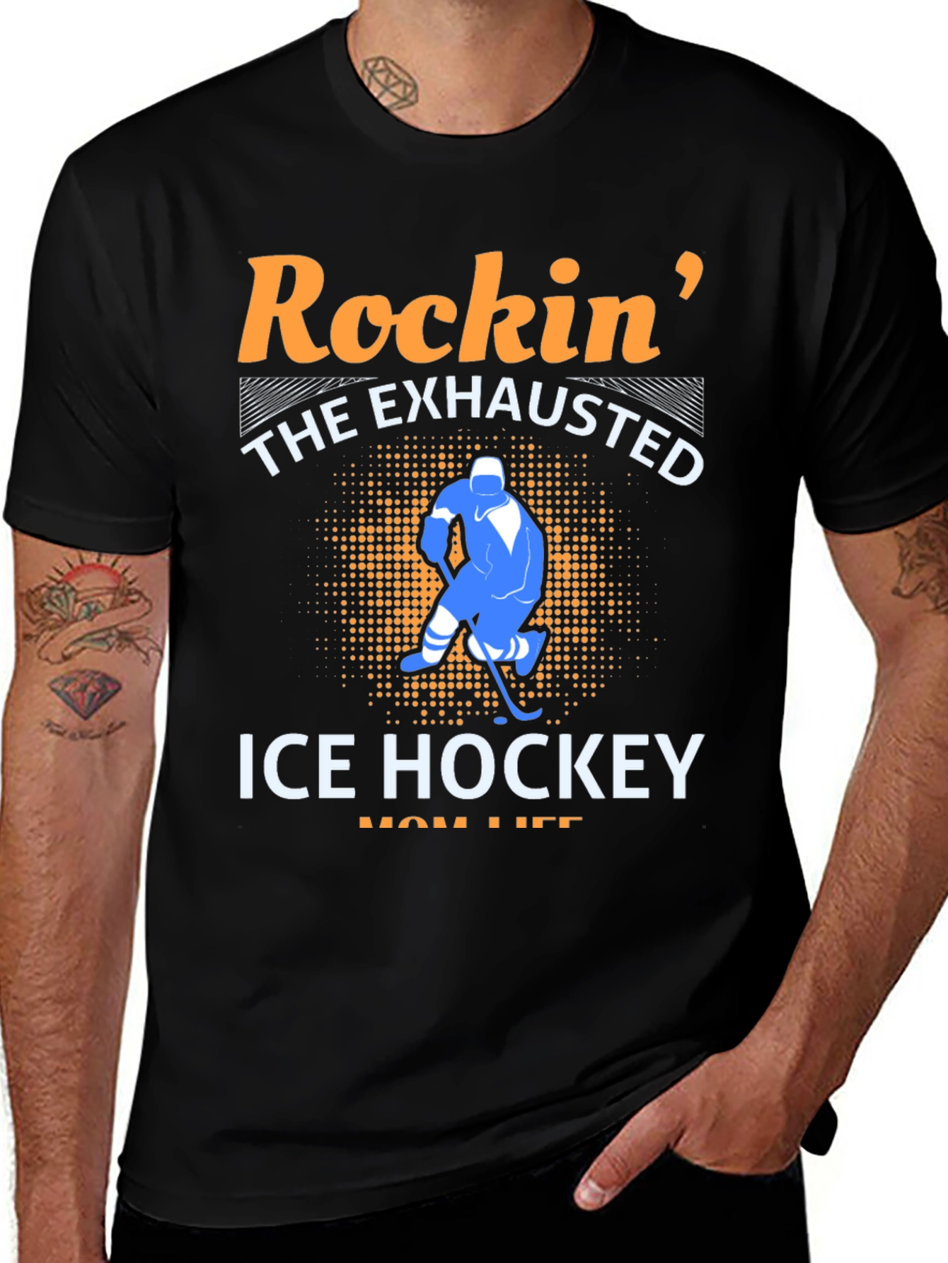 Rockin The Exhausted Ice Hockey Mom Life T-Shirt