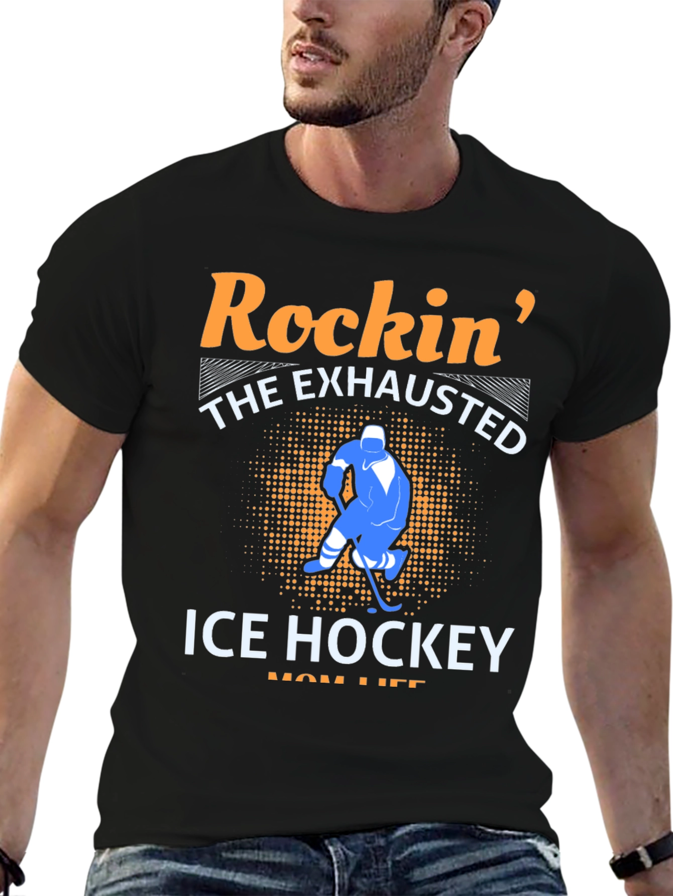 Rockin The Exhausted Ice Hockey Mom Life T-Shirt