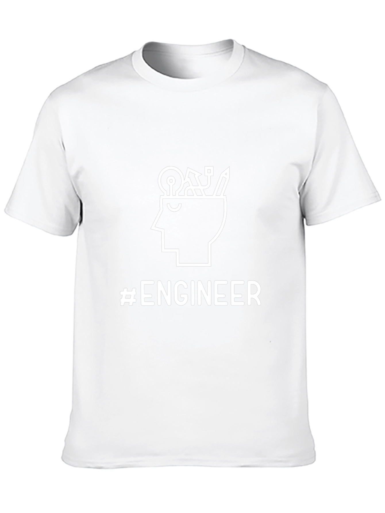 #Engineer Black Graphic T-Shirt - Thinker Design