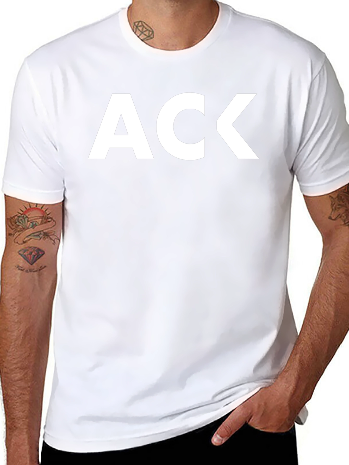 ACK Graphic Tee - Bold White Print on Black