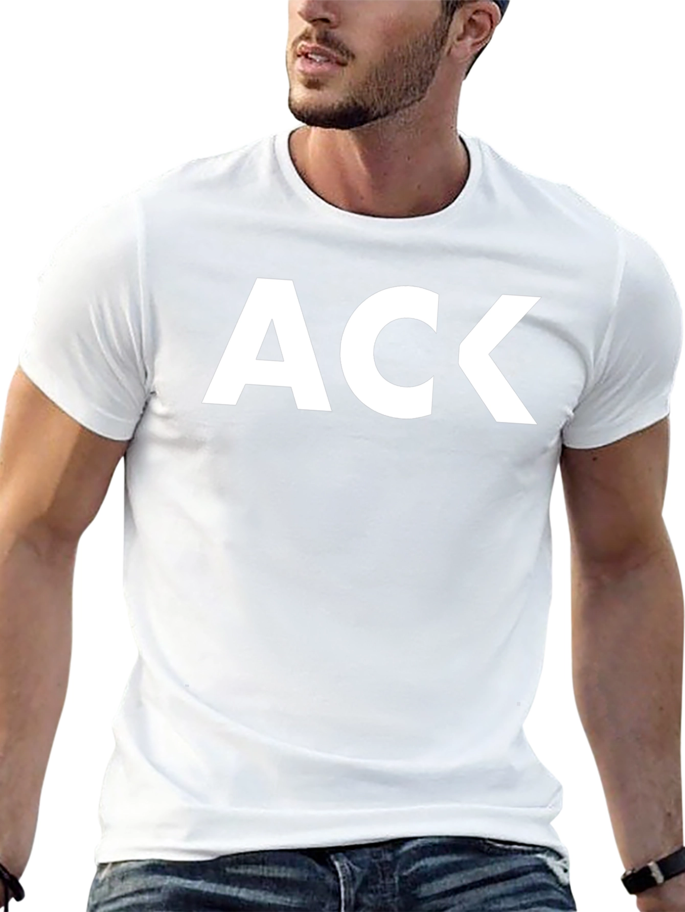ACK Graphic Tee - Bold White Print on Black