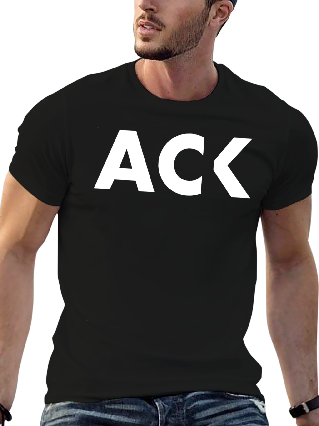 ACK Graphic Tee - Bold White Print on Black