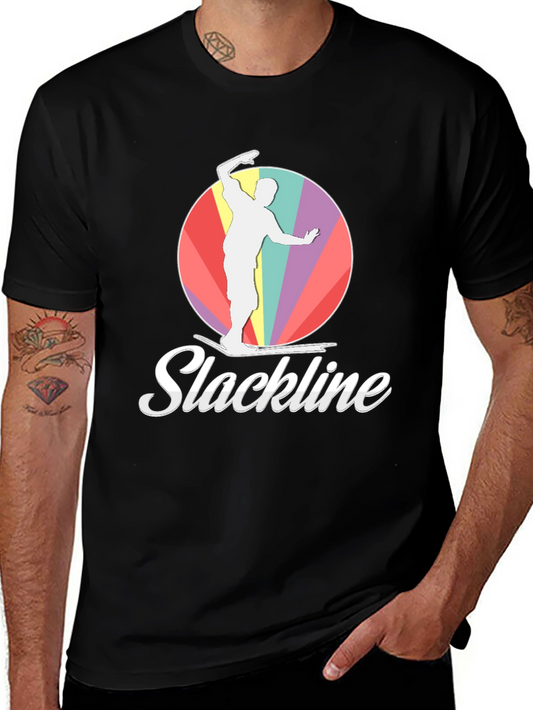 Slackline T-Shirt: Retro Balance Art Tee