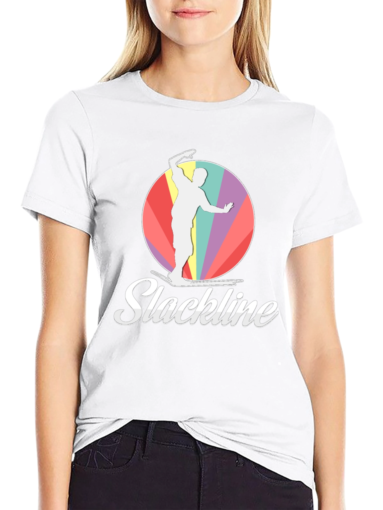 Slackline T-Shirt: Retro Balance Art Tee
