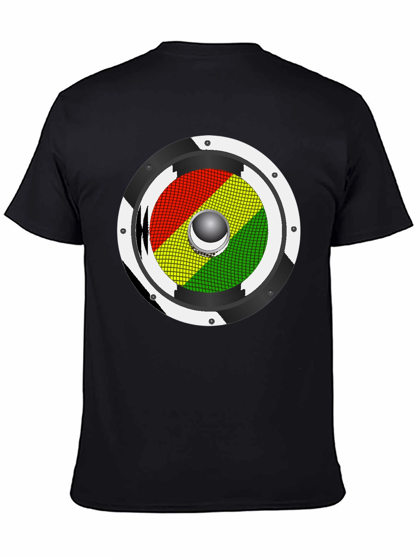 Rasta Speaker Graphic Tee - Black Cotton