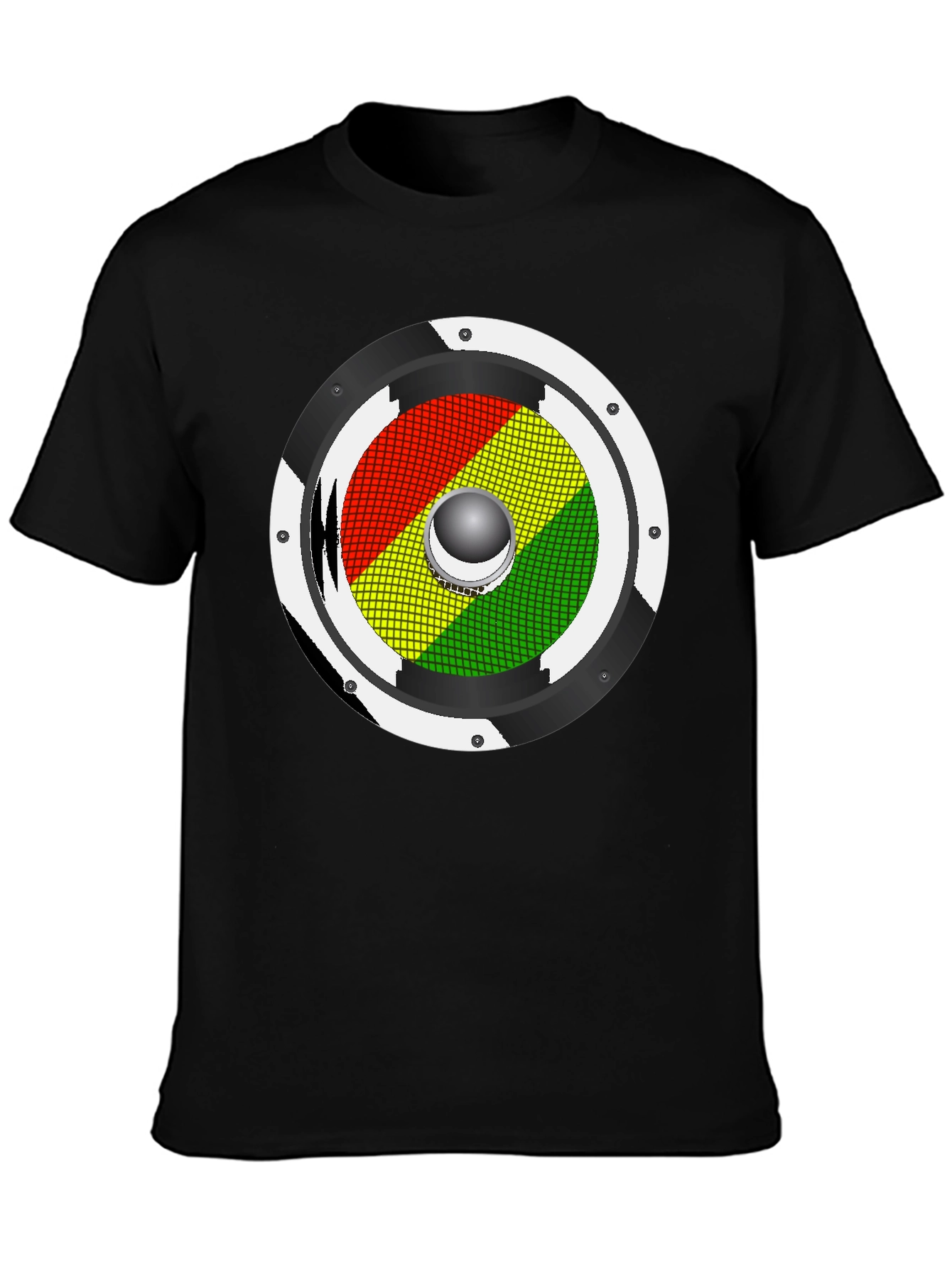 Rasta Speaker Graphic Tee - Black Cotton