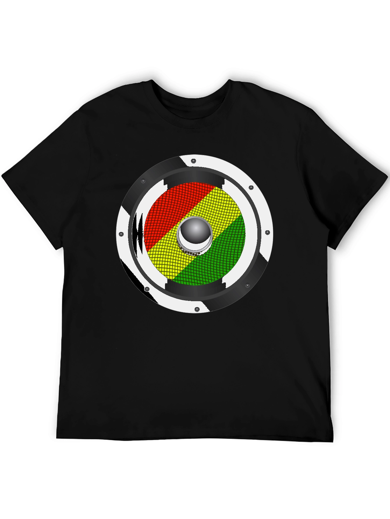 Rasta Speaker Graphic Tee - Black Cotton