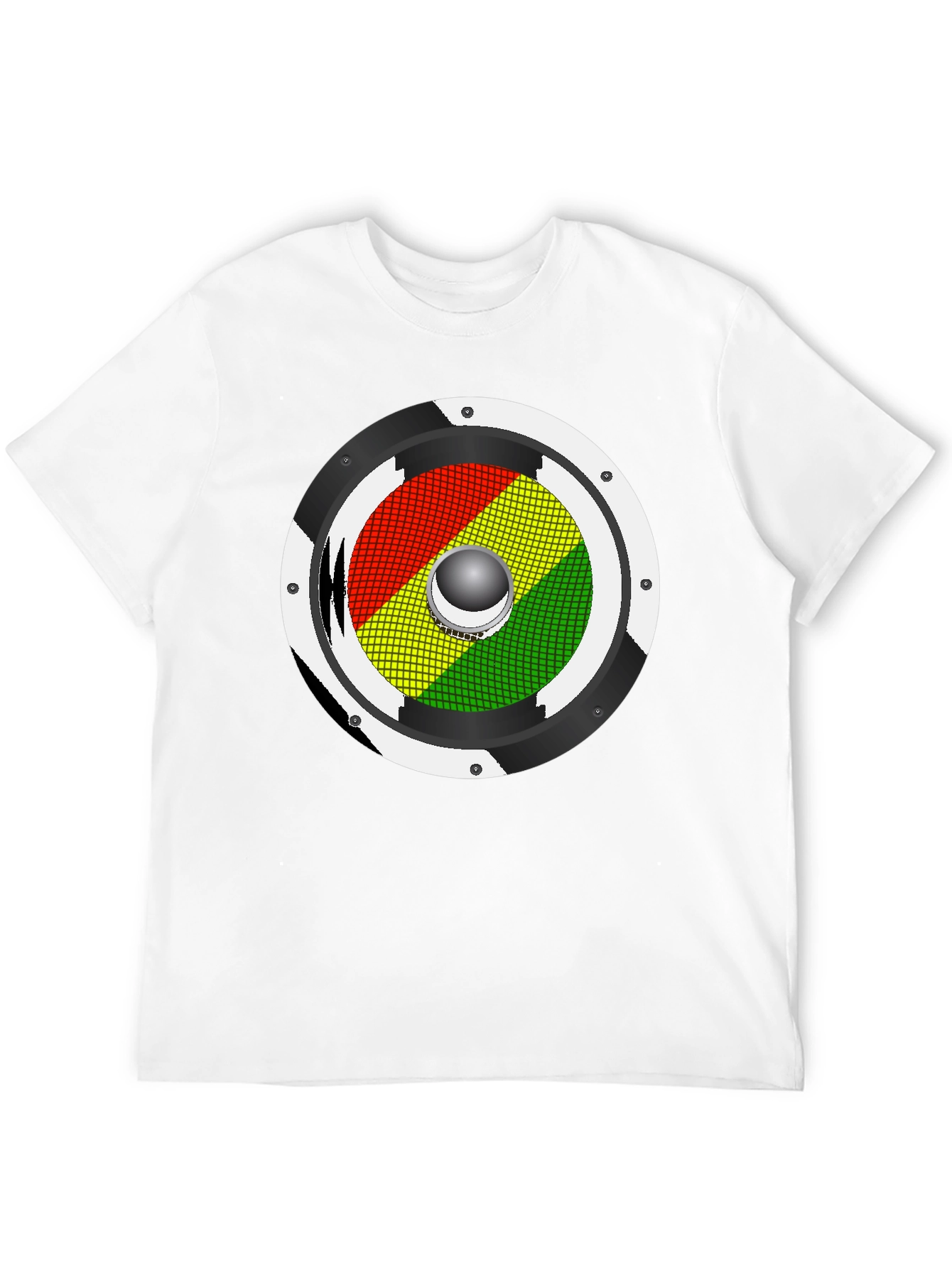 Rasta Speaker Graphic Tee - Black Cotton