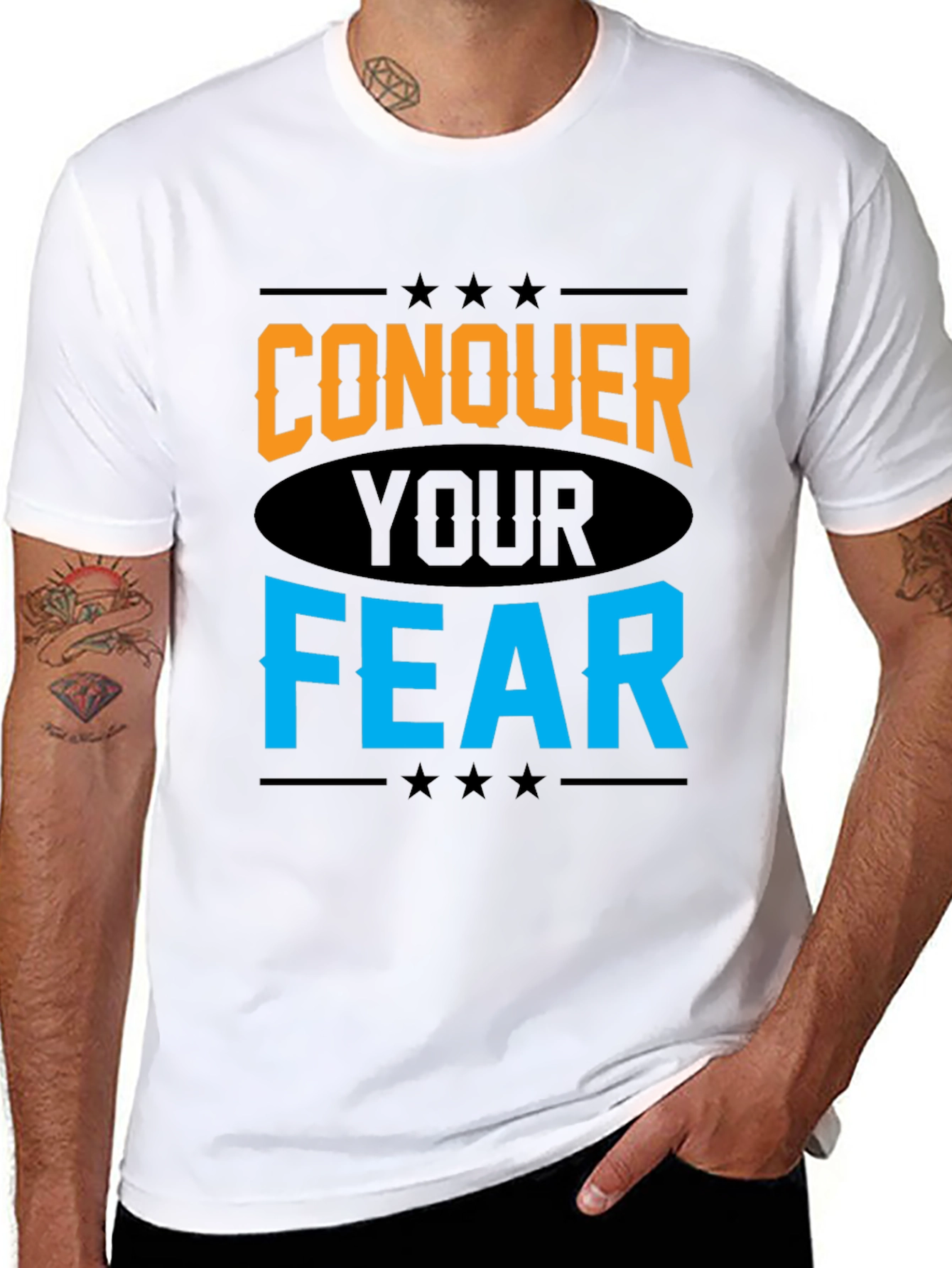 Conquer Your Fear Graphic Tee - Motivational T-Shirt