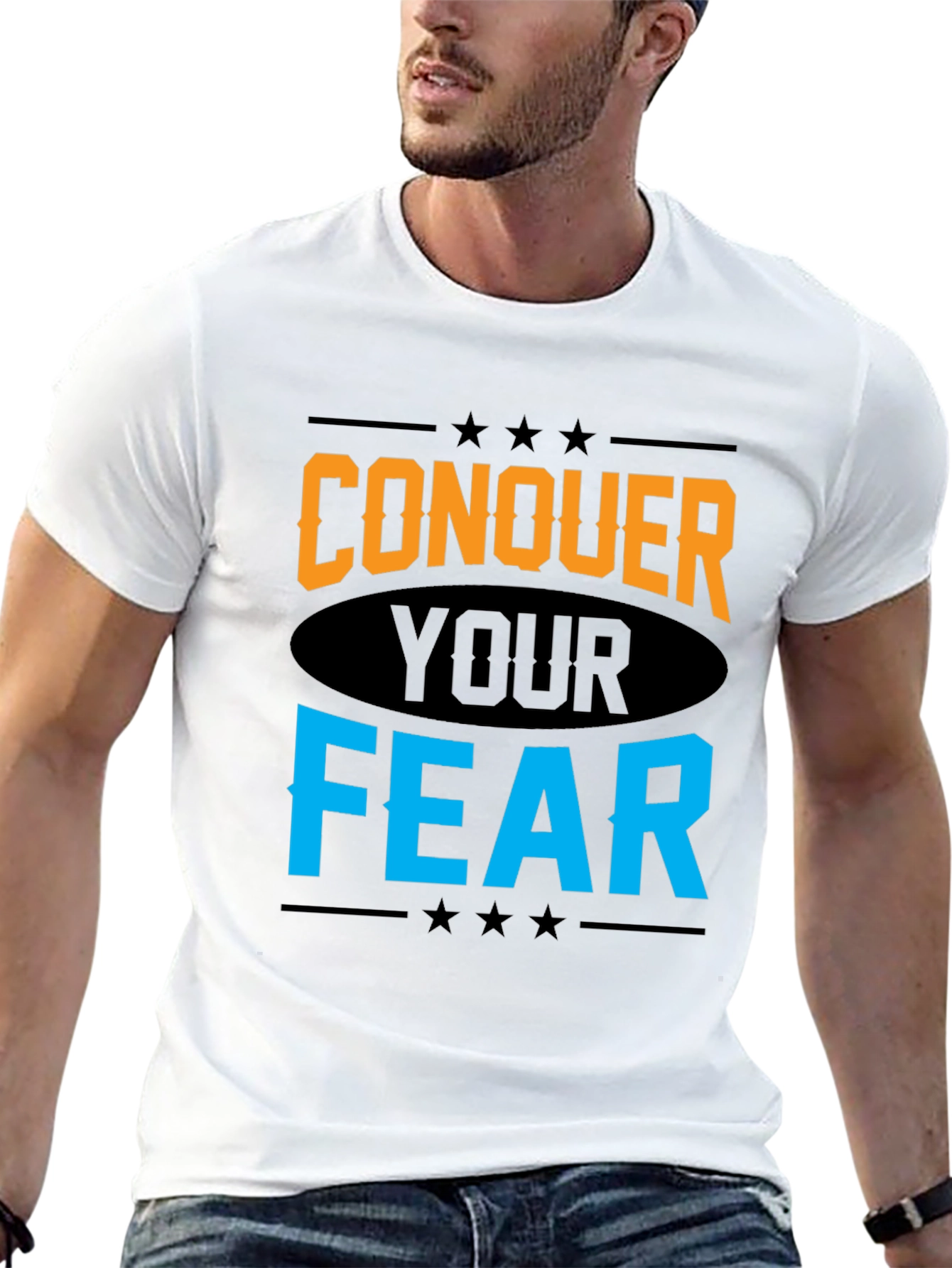 Conquer Your Fear Graphic Tee - Motivational T-Shirt