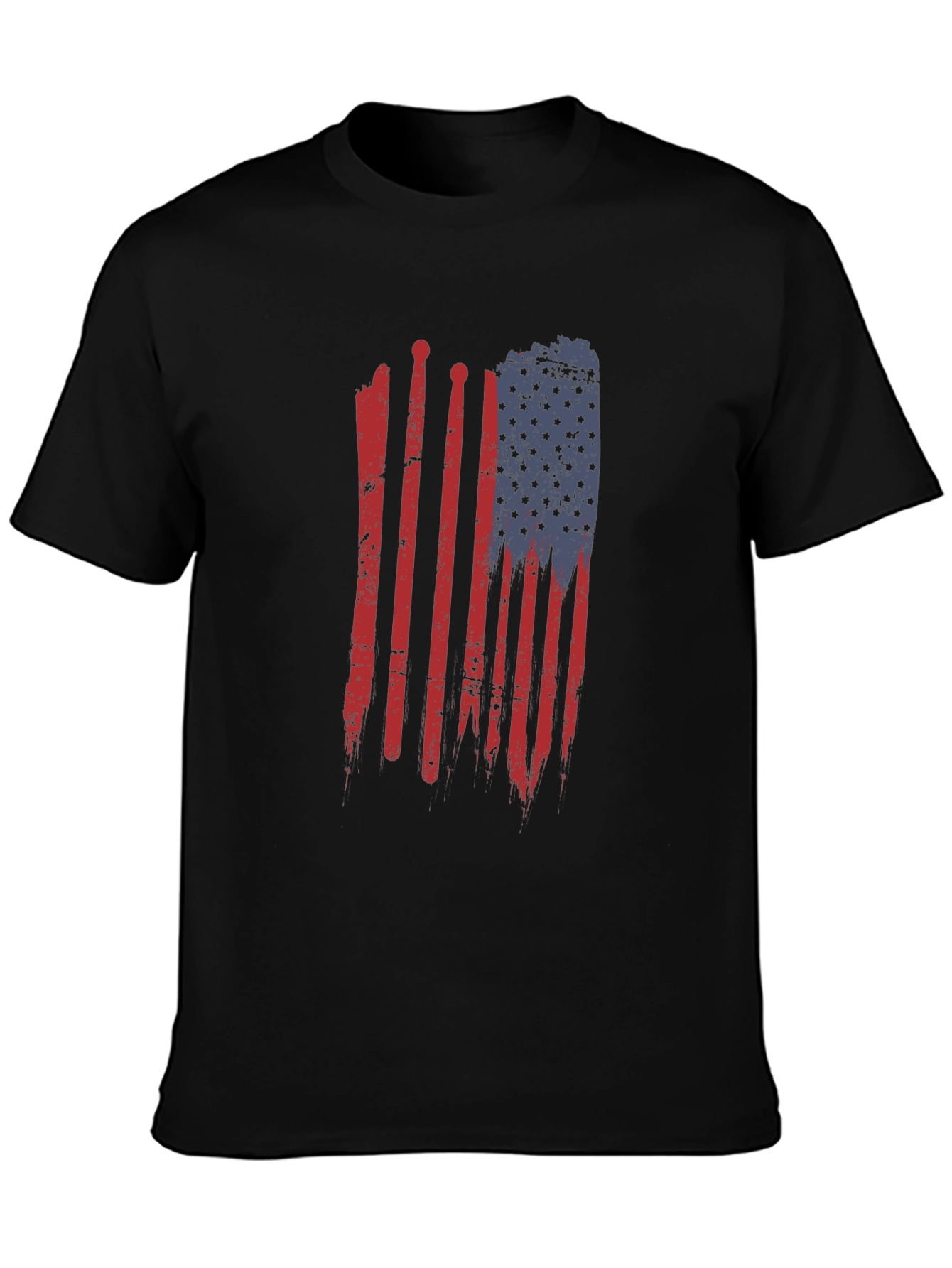 Distressed American Flag Drumsticks Graphic Tee