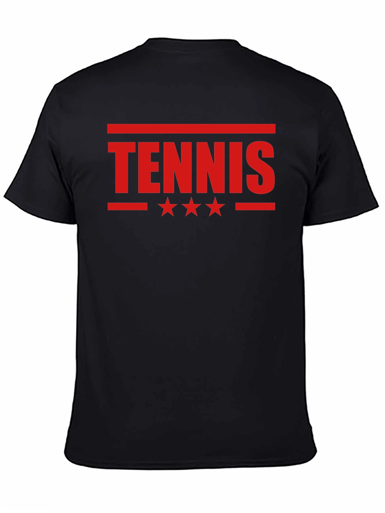 Tennis Star Graphic Tee - Black Cotton T-Shirt