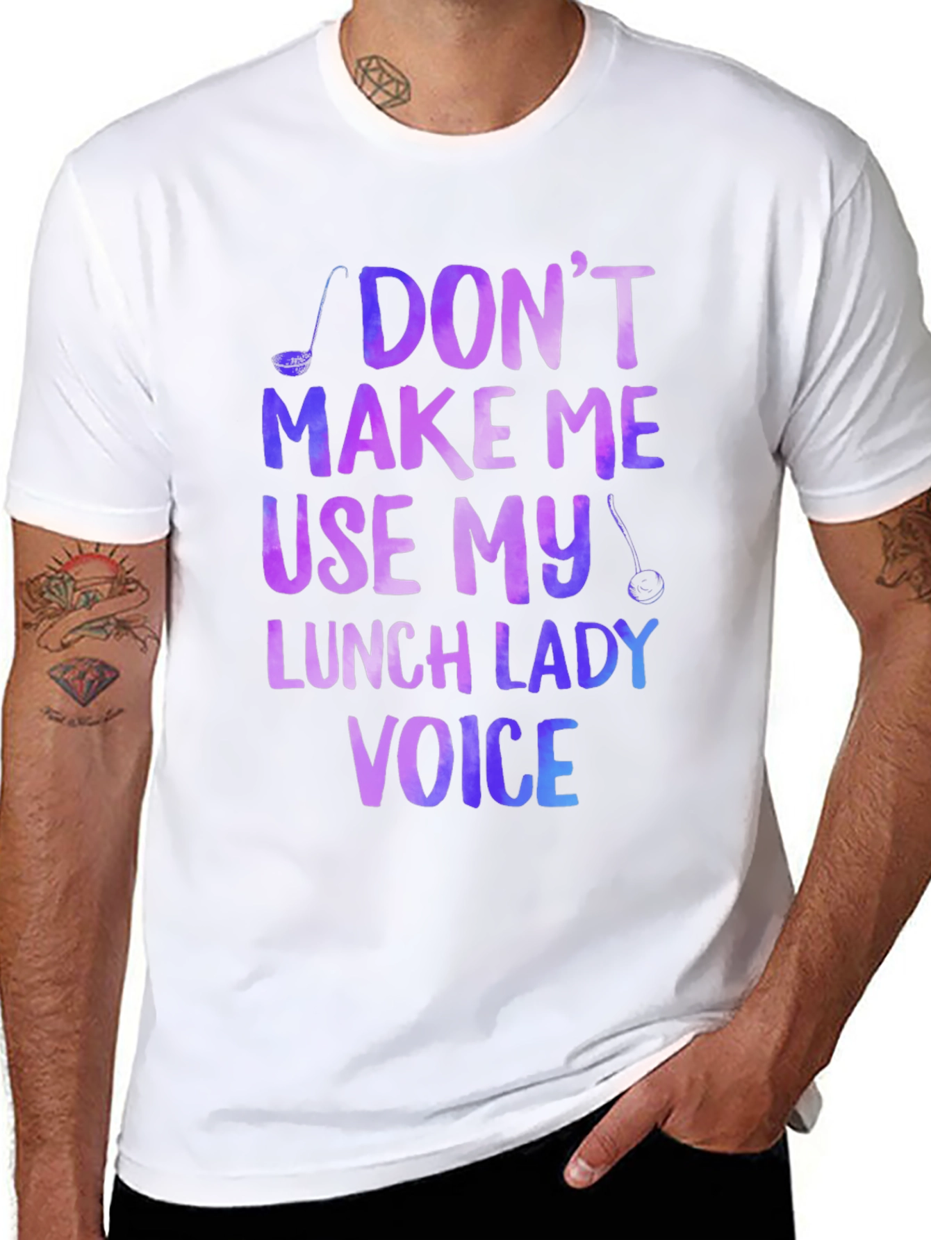 Lunch Lady Voice T-Shirt - Funny School Cafeteria Tee