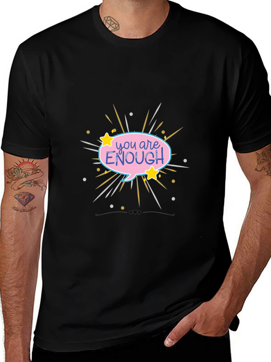 You Are Enough Graphic Tee - Black Comfort Fit