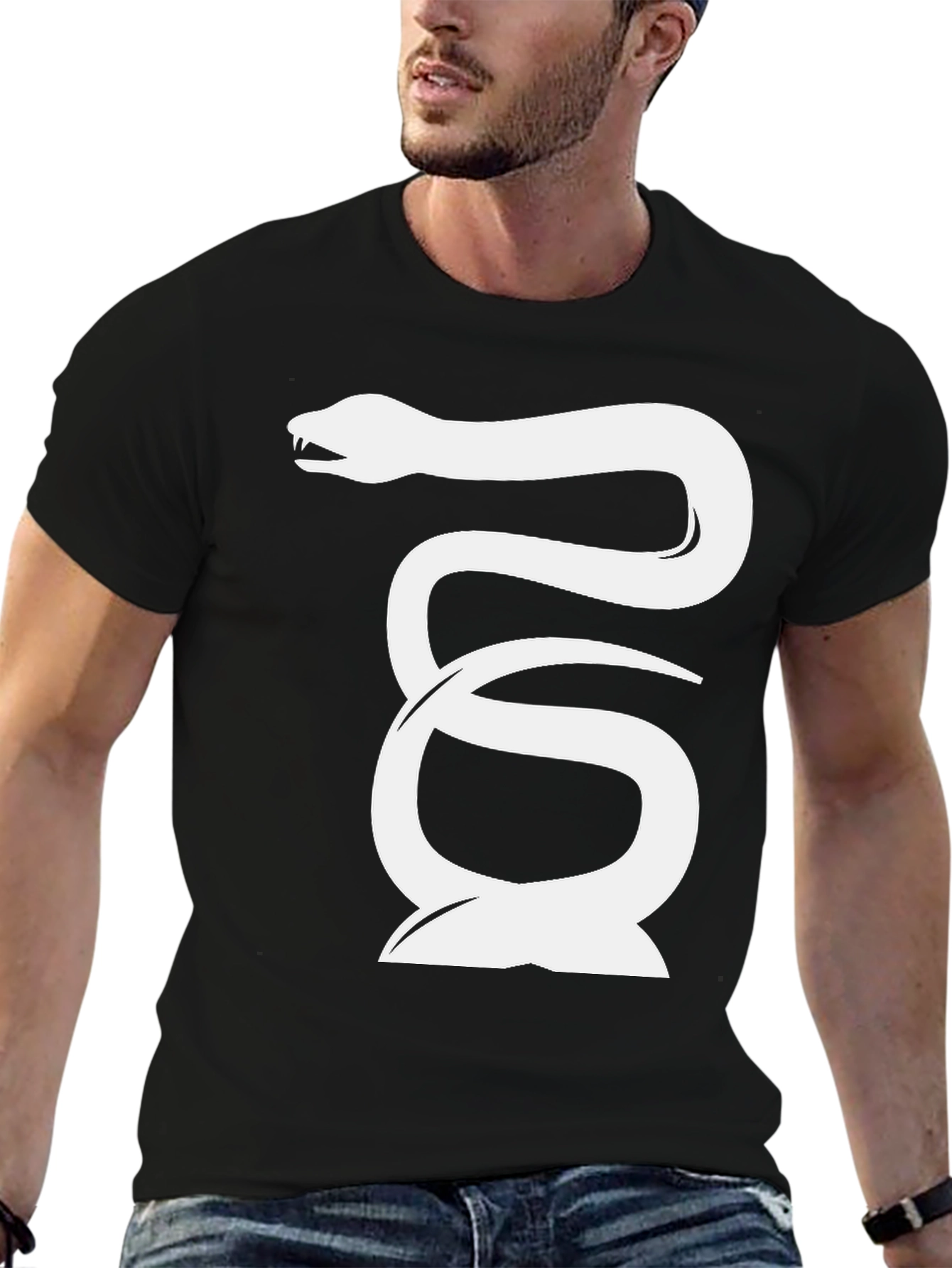 Snake Graphic Tee - Cool & Edgy Black T-Shirt