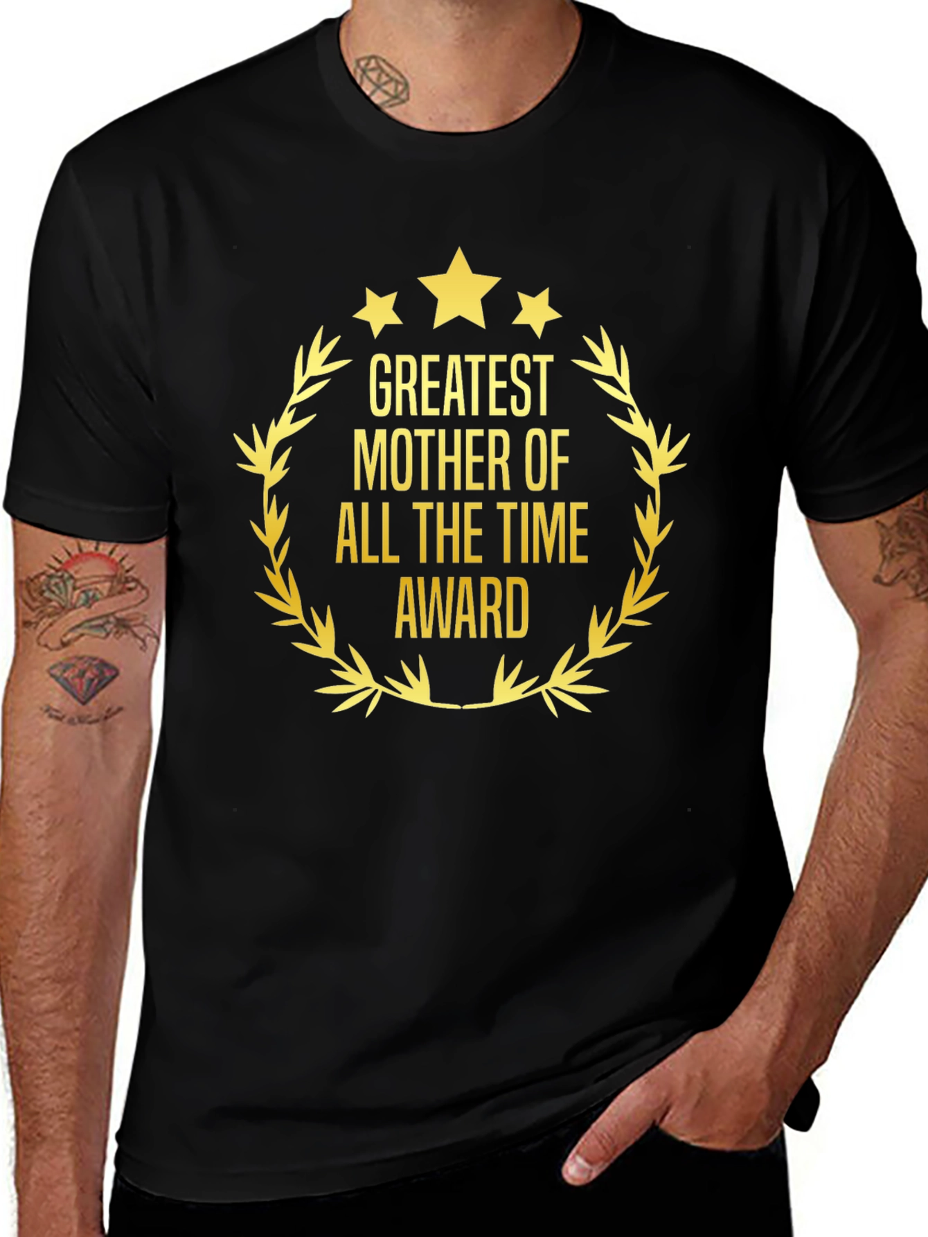 Greatest Mother Award T-Shirt - Black Cotton Tee