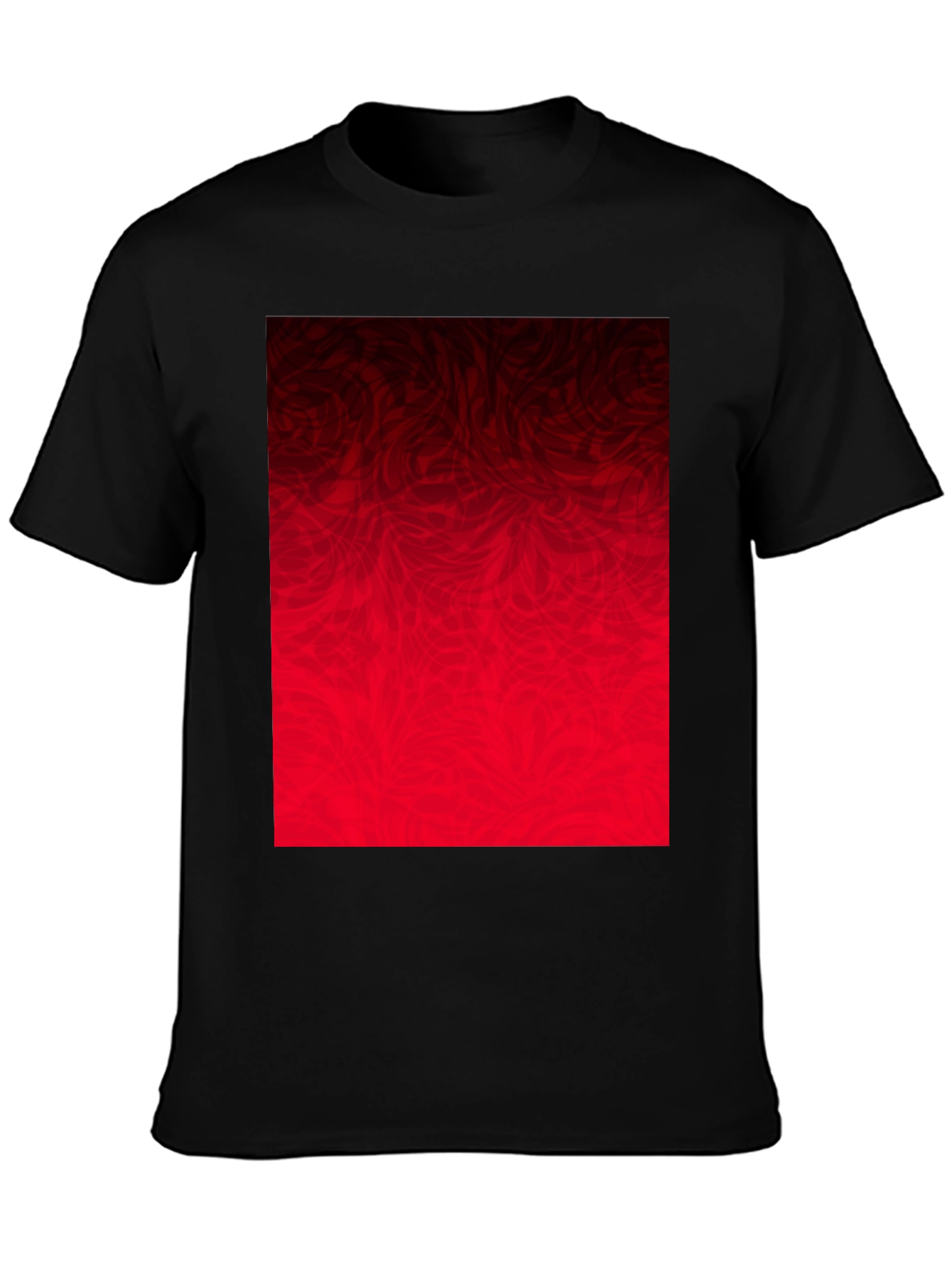 Abstract Red Graphic Print Black T-Shirt