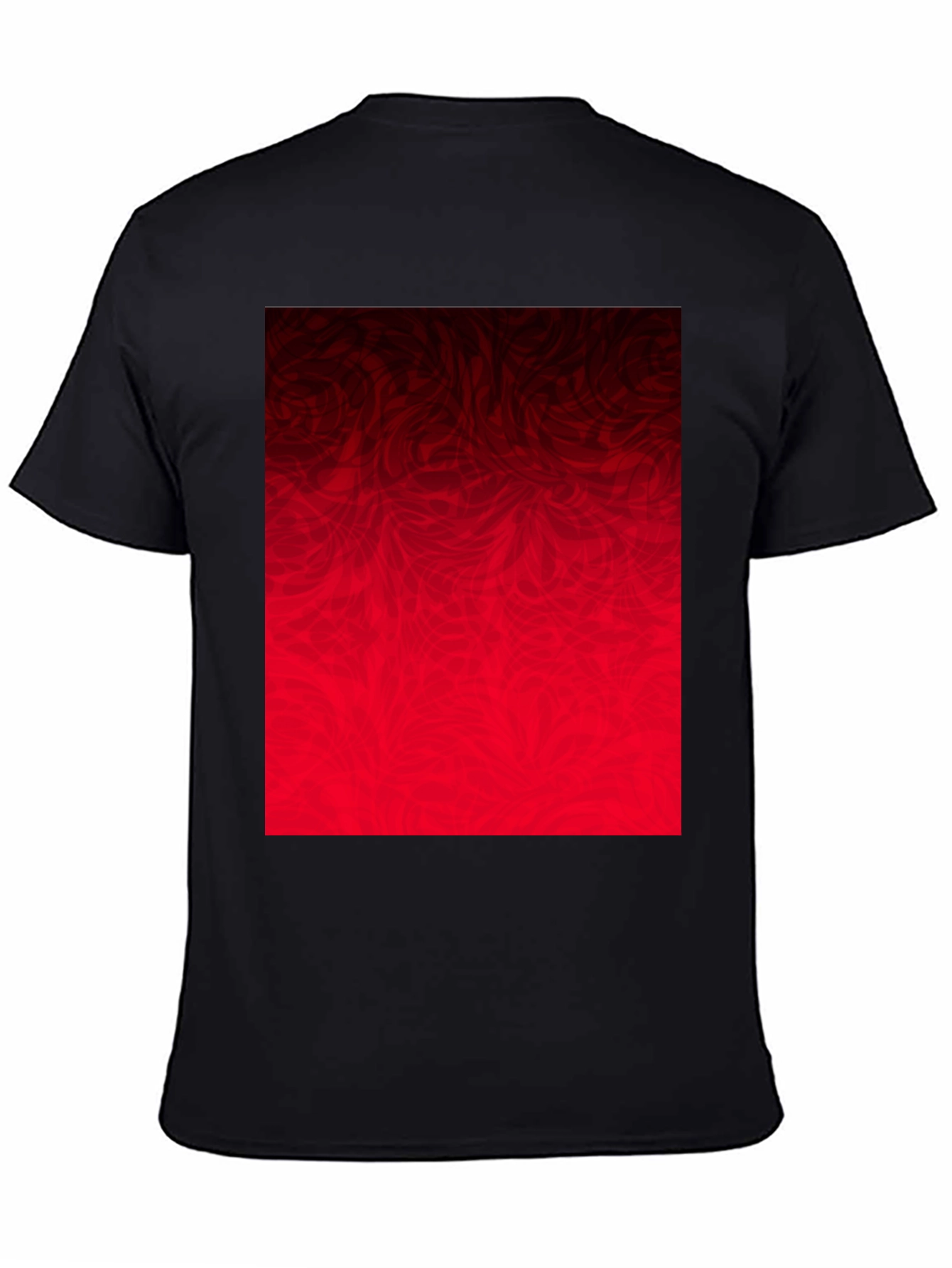 Abstract Red Graphic Print Black T-Shirt