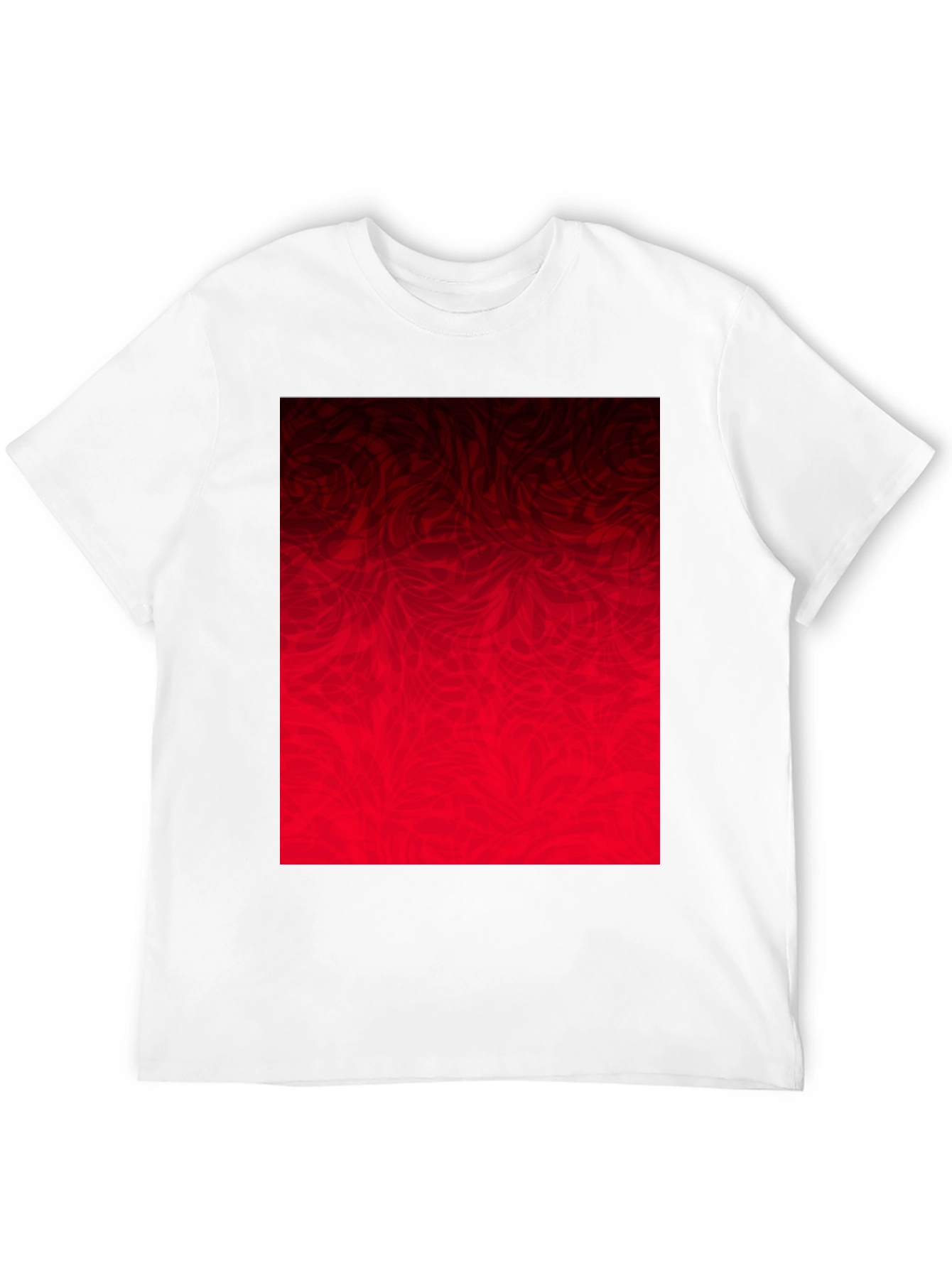 Abstract Red Graphic Print Black T-Shirt