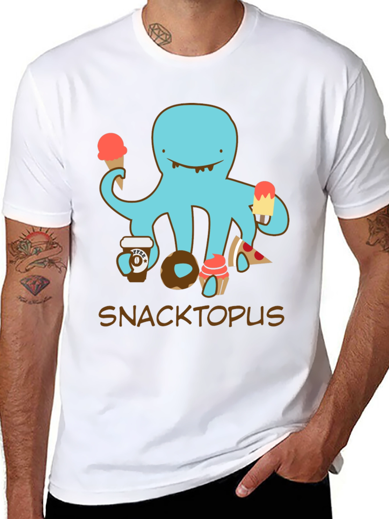 Snacktopus Graphic T-Shirt - Funny Octopus Tee