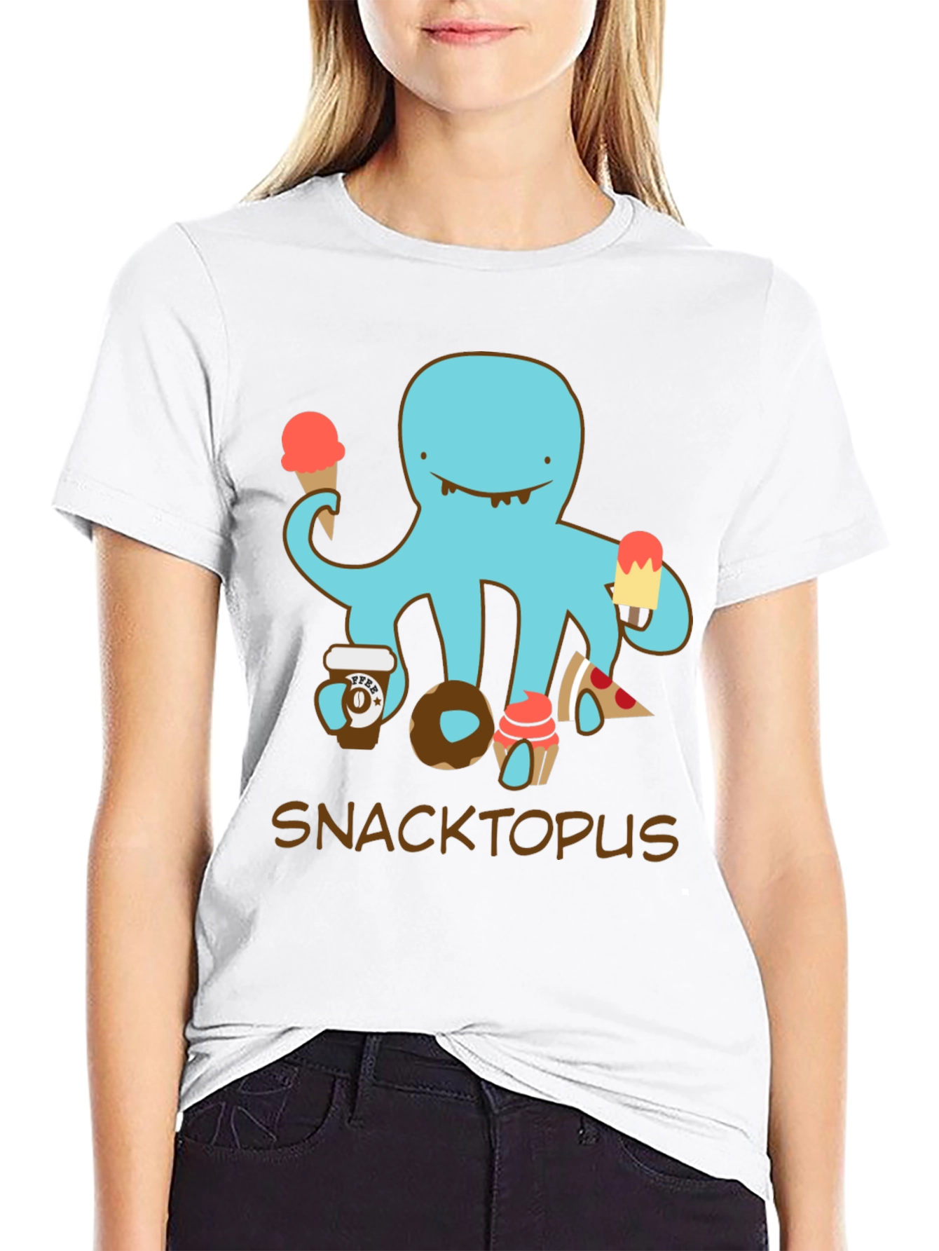 Snacktopus Graphic T-Shirt - Funny Octopus Tee