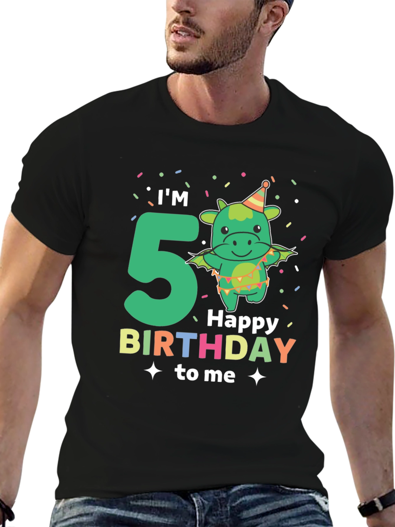 Im 5 Happy Birthday To Me Black T-Shirt