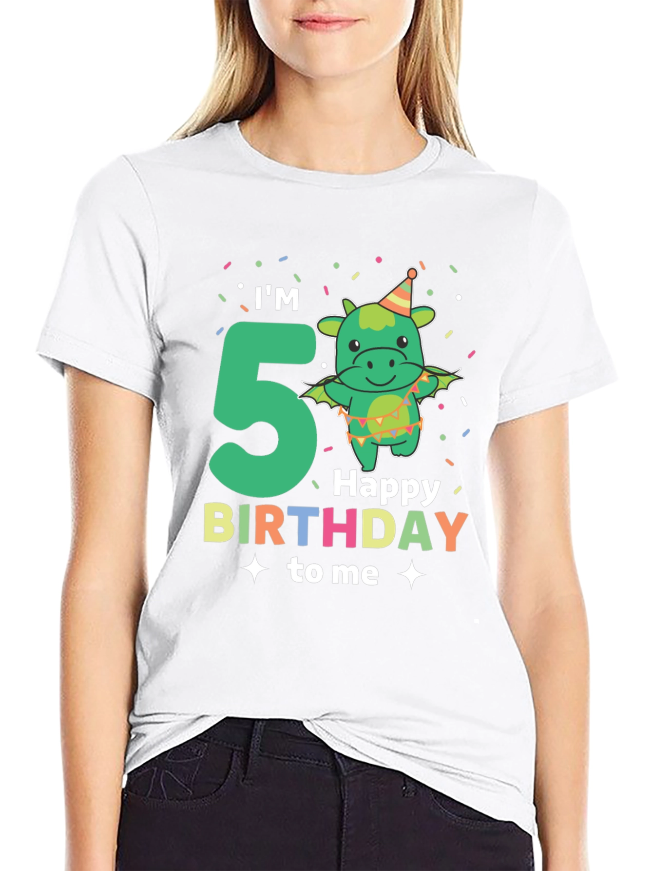 Im 5 Happy Birthday To Me Black T-Shirt