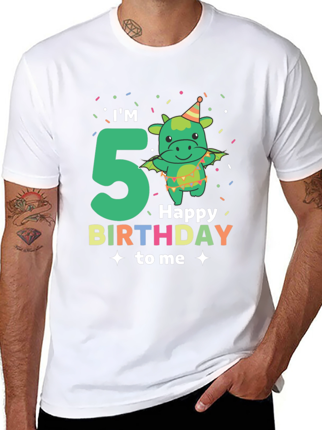 Im 5 Happy Birthday To Me Black T-Shirt