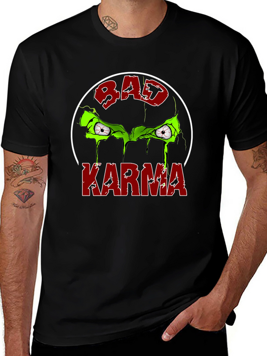 Bad Karma Graphic Tee - Round Design T-Shirt