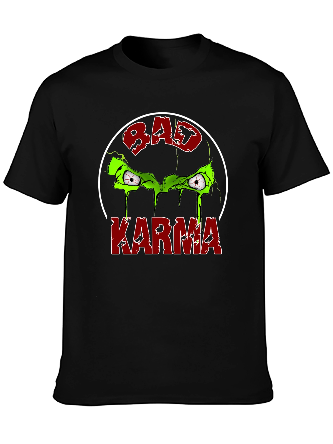 Bad Karma Graphic Tee - Round Design T-Shirt