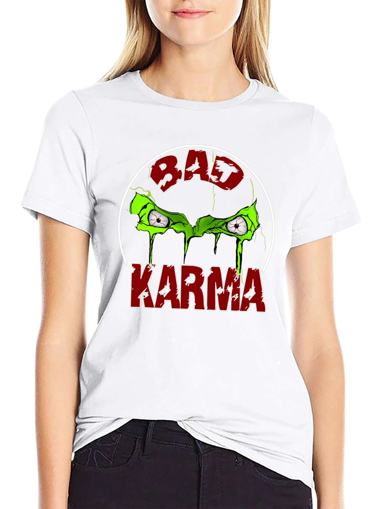 Bad Karma Graphic Tee - Round Design T-Shirt