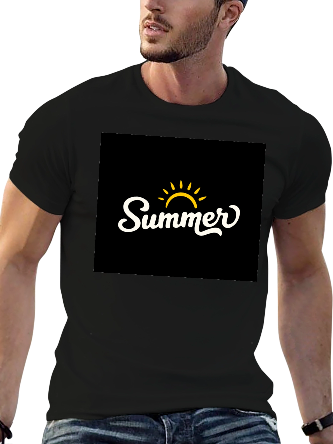 Summer Graphic Black T-Shirt